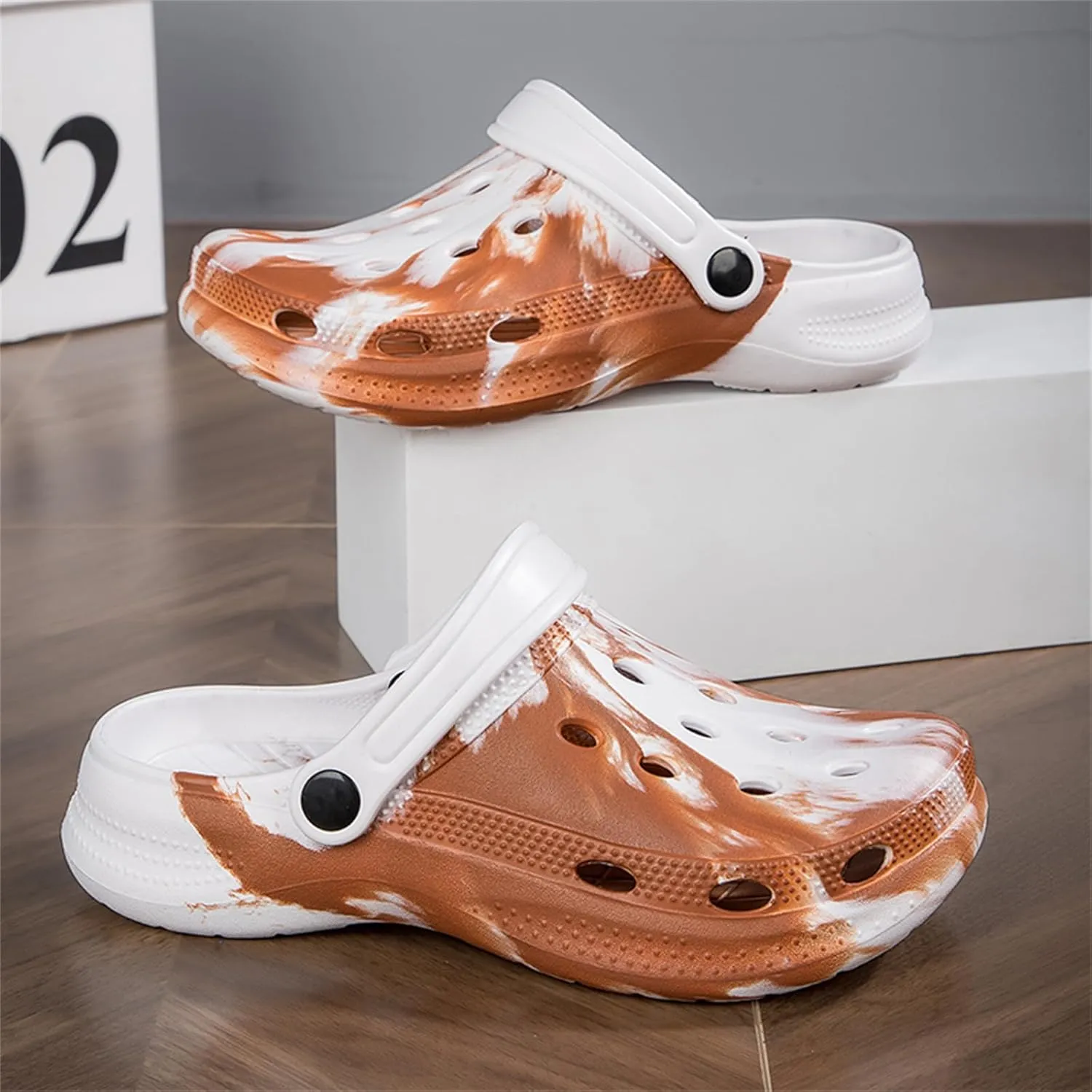 FLIOZY Womens Mens Garden Gradient Clogs Shoes with Arch Support Unisex Comfort Slip-on Sandals