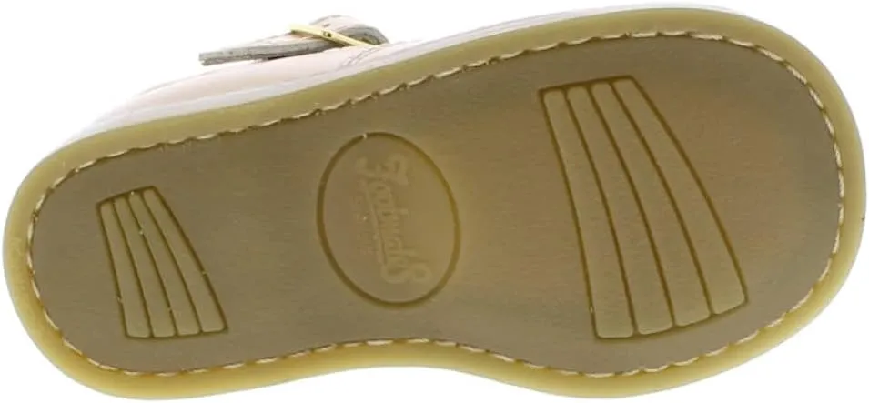 FOOTMATES Harper Mary Jane T-Strap Girls Flat Leather Walking Shoes with Custom-Fit Insoles, Slip-Resistant Non-Marking Outsoles - for Toddlers and Little Kids, Ages 1-8