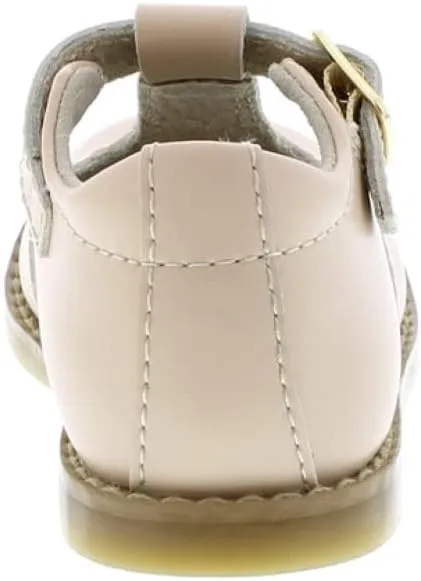 FOOTMATES Harper Mary Jane T-Strap Girls Flat Leather Walking Shoes with Custom-Fit Insoles, Slip-Resistant Non-Marking Outsoles - for Toddlers and Little Kids, Ages 1-8