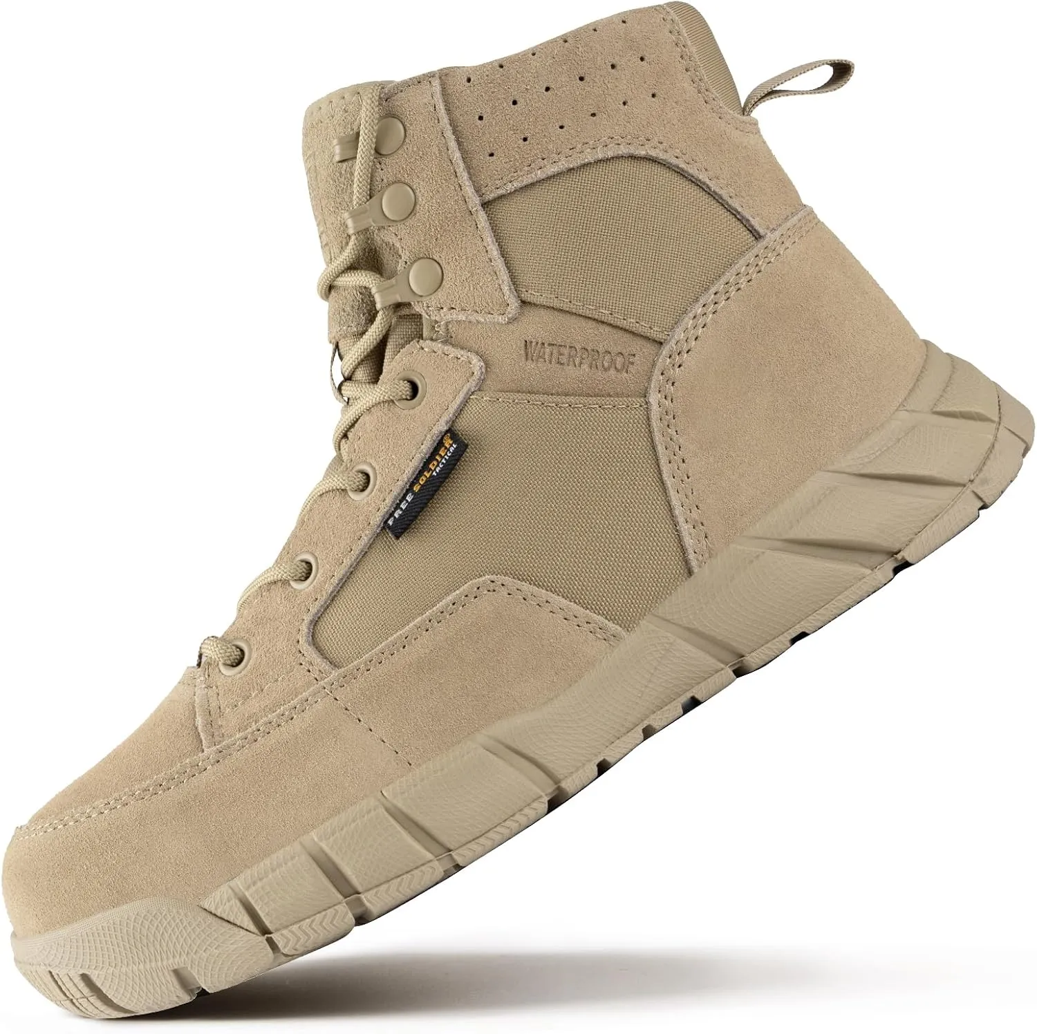 FREE SOLDIER Hiking Work Boots Men's Tactical Boots 6 Inches Waterproof Military Boots Outdoors Desert Boots