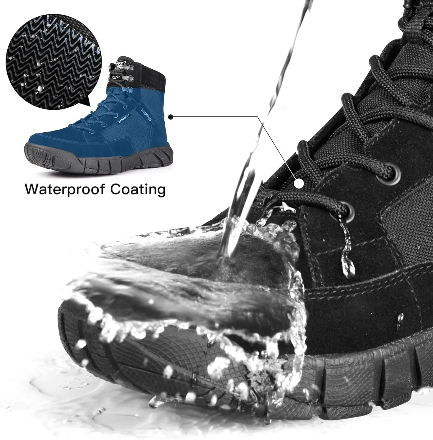 FREE SOLDIER Hiking Work Boots Men's Tactical Boots 6 Inches Waterproof Military Boots Outdoors Desert Boots