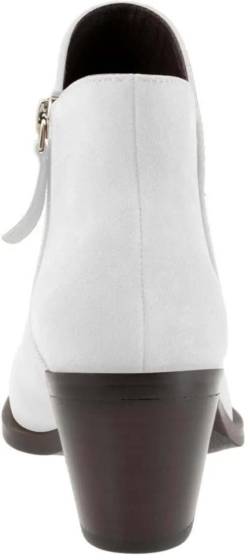 FSJ Women Low Chunky Stacked Heel Ankle Boots Closed Toe Split Shaft Booties with Side Zipper Stylish Casual Shoes Size 4-16 US