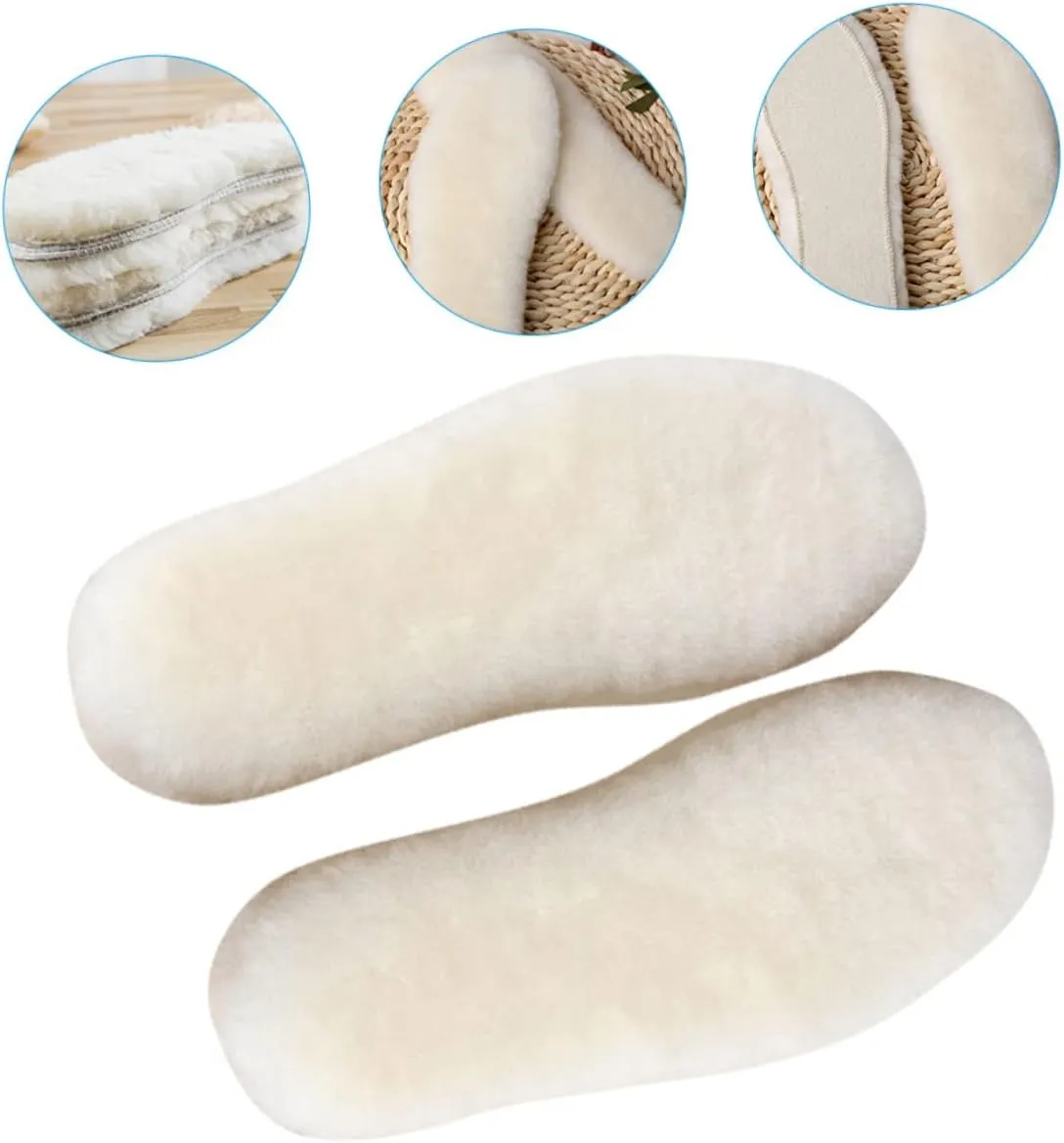 Gatuida Heel Pads for Shoes Wool Inserts for Boots Warm Fleece Insoles Sole Insoles