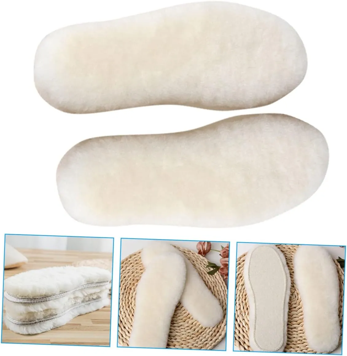 Gatuida Heel Pads for Shoes Wool Inserts for Boots Warm Fleece Insoles Sole Insoles