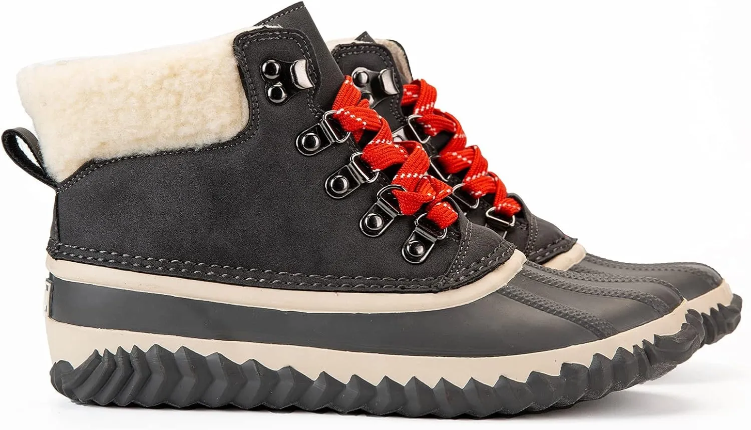 GAWBAW Womens Waterproof Winter Snow Boots - Warm Faux Fur Lined Lace up Duck Boots Ankle Rain Boots For Women