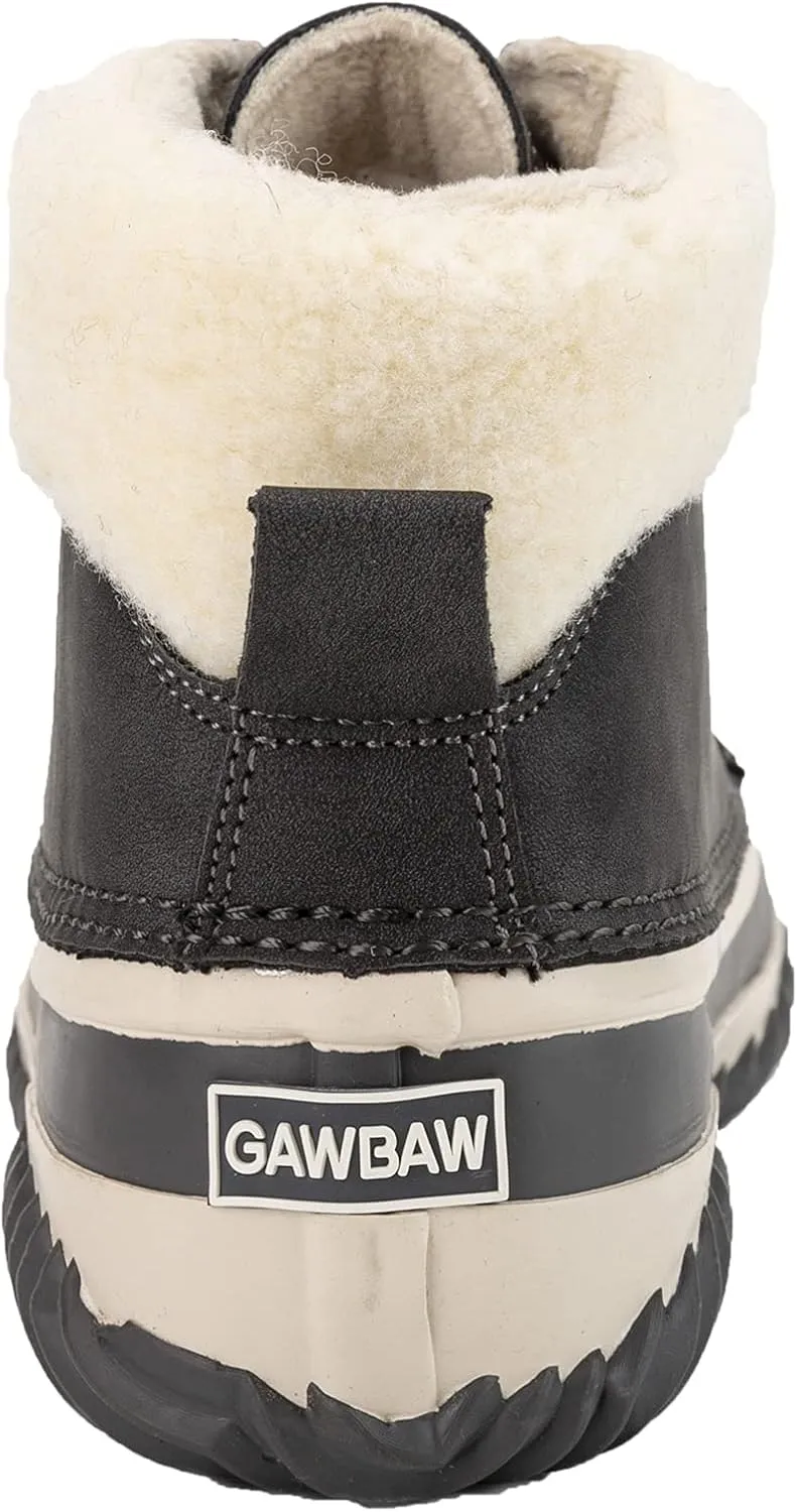 GAWBAW Womens Waterproof Winter Snow Boots - Warm Faux Fur Lined Lace up Duck Boots Ankle Rain Boots For Women