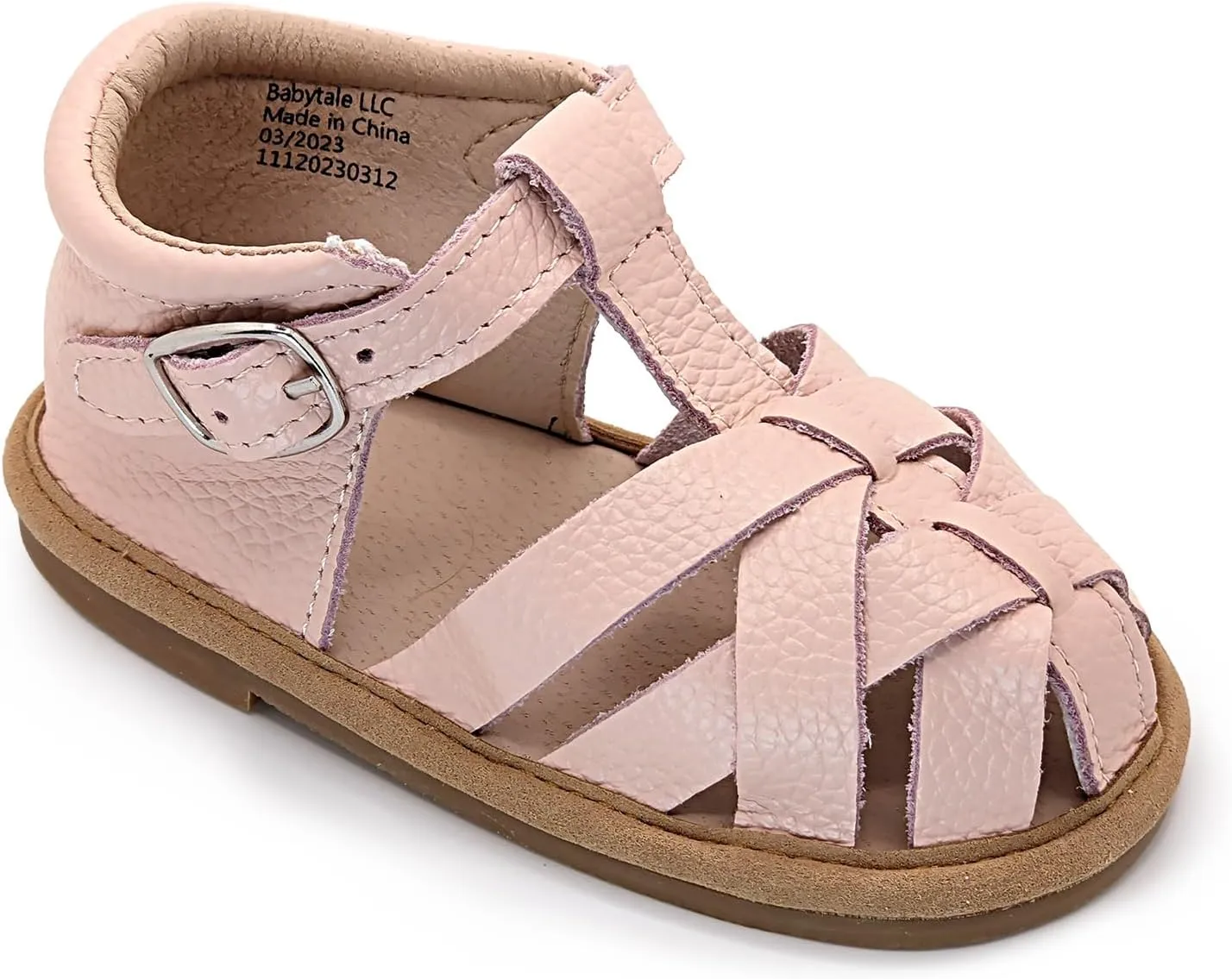 Genuine leather Closed Toe Girls' sandals for toddler/small kids