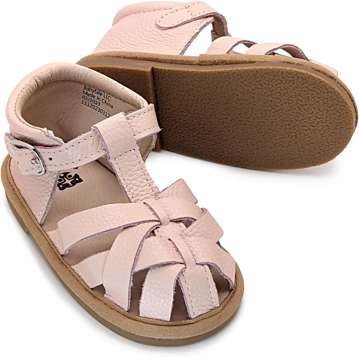 Genuine leather Closed Toe Girls' sandals for toddler/small kids