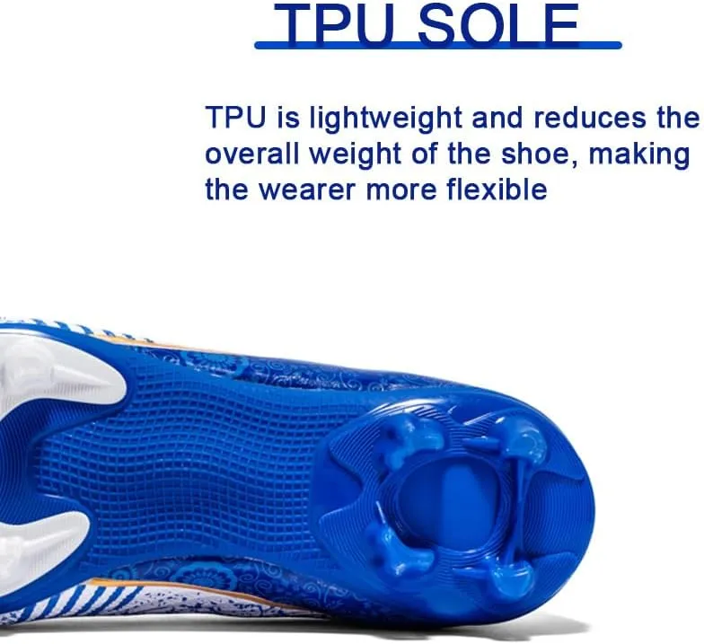 GEXECEUSS Mens High-Top Football Boots for Soccer Matches: Non-Slip Football Shoes for Team Sports - Youth Turf Soccer Sneakers