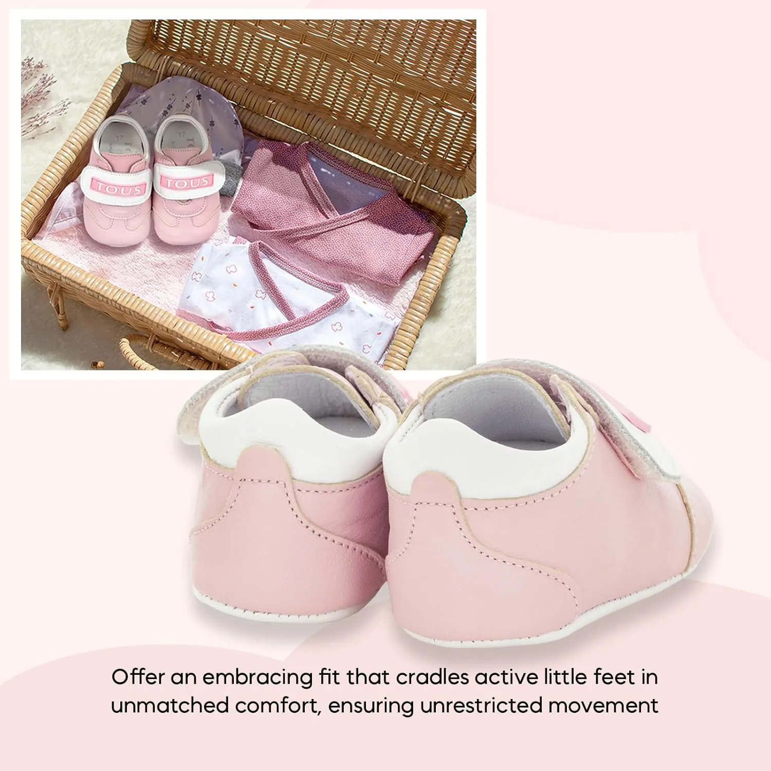 Gift Collection Infant Sneakers, Baby Booties, Non-Slip Soled First Walker Baby Trainers with Velcro Strap. Great Gift from The Gift Collection