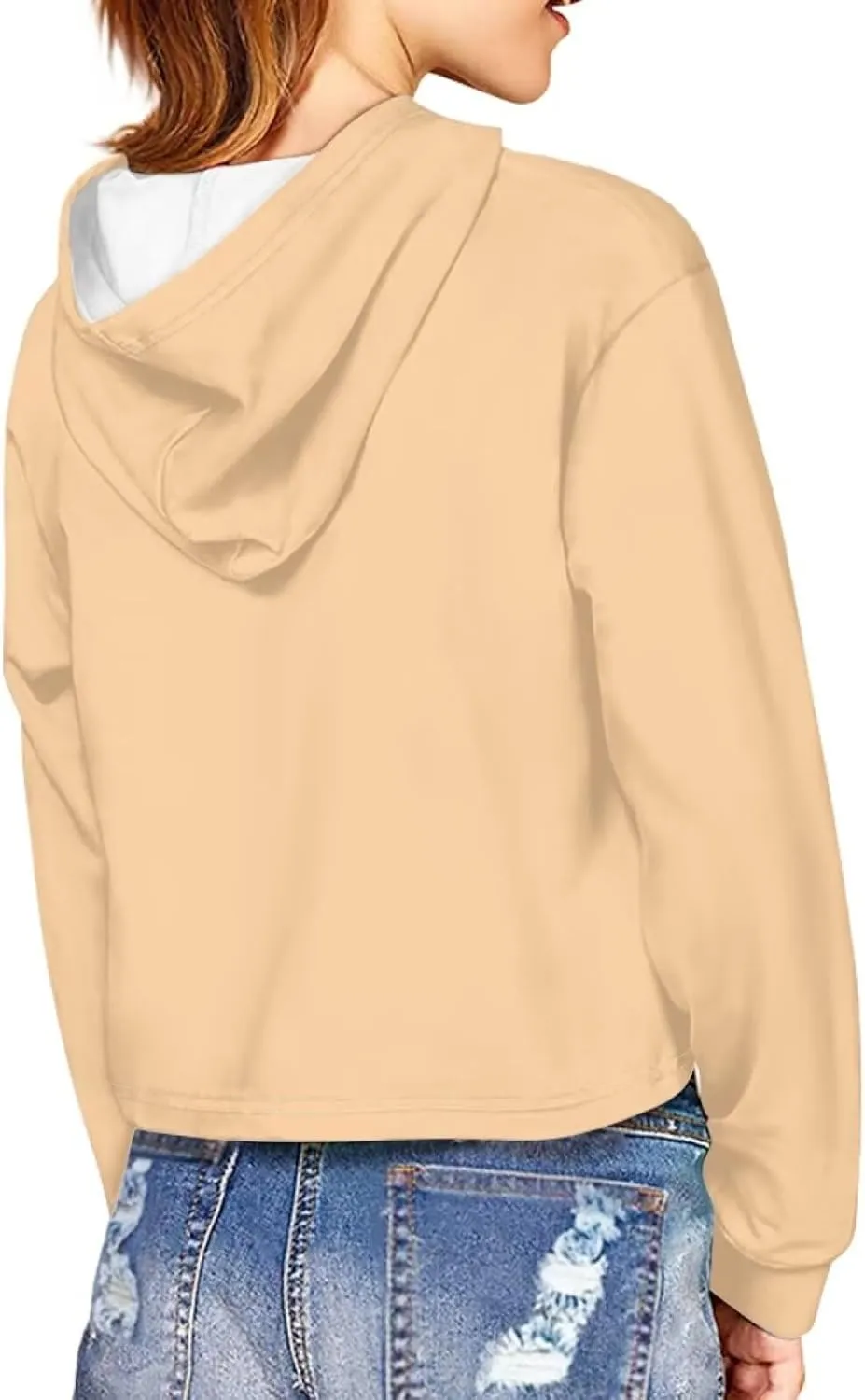 Girls Crop Tops Hoodies Cute Cartoon Graphic Cropped Hooded Sweatshirt 5-14 Y