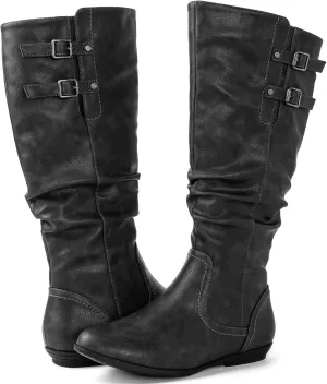 GLOBALWIN Women's Knee-High Boots Tall Fashion Dress Boots