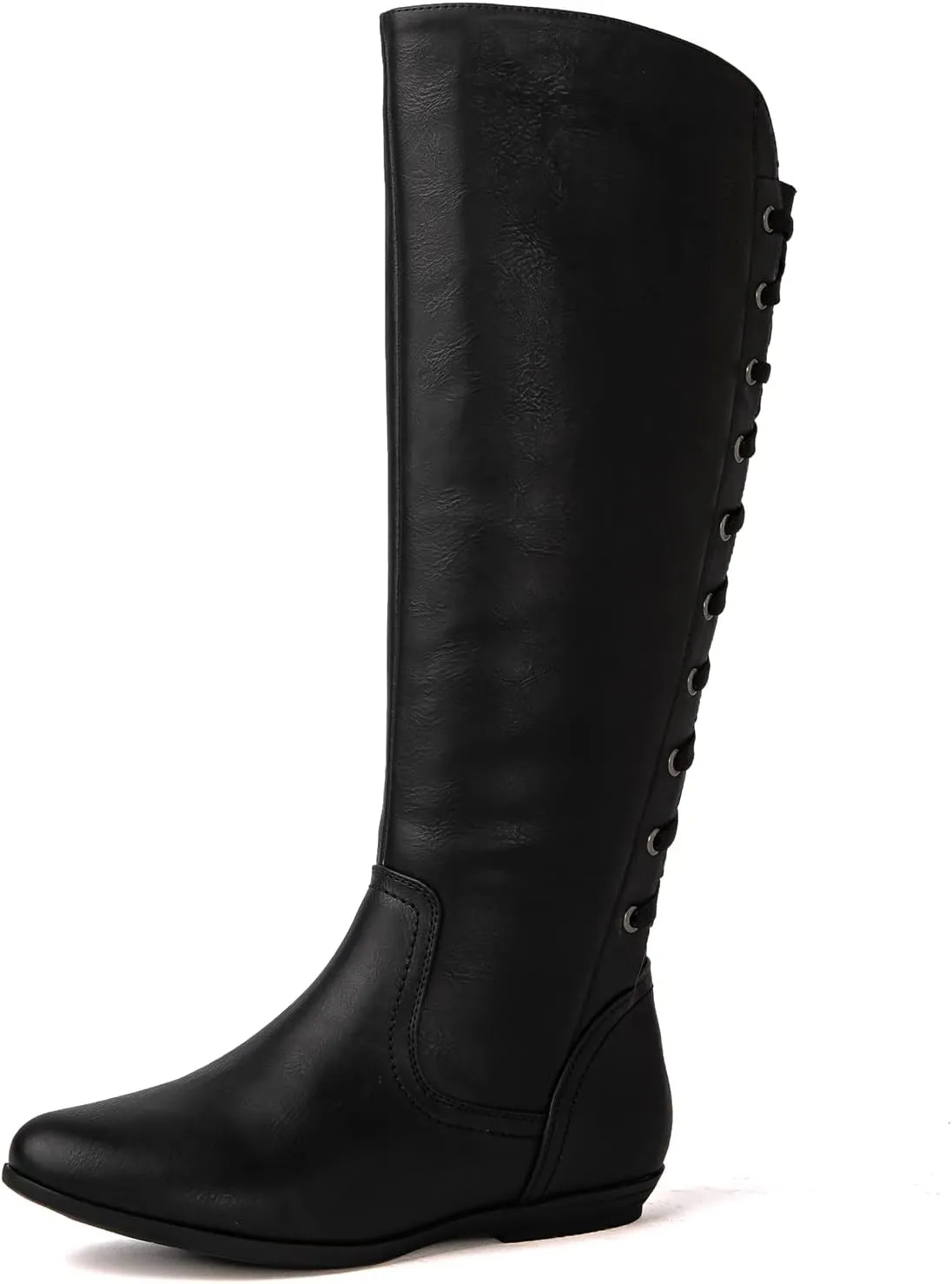 GLOBALWIN Women's Knee-High Fashion Boots Wide Calf Flat Dressy Fall Winter Fashion Boots For Women