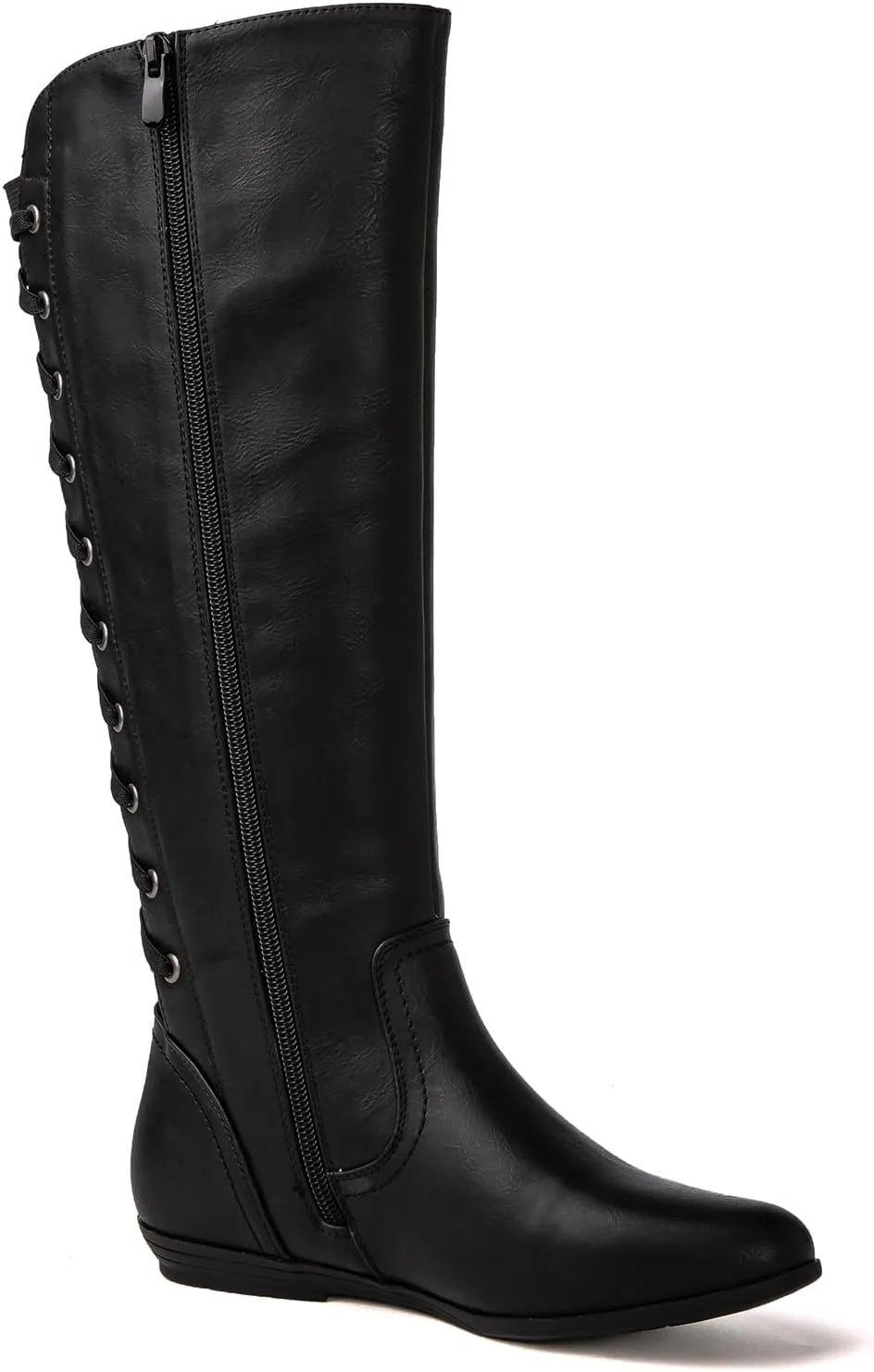 GLOBALWIN Women's Knee-High Fashion Boots Wide Calf Flat Dressy Fall Winter Fashion Boots For Women
