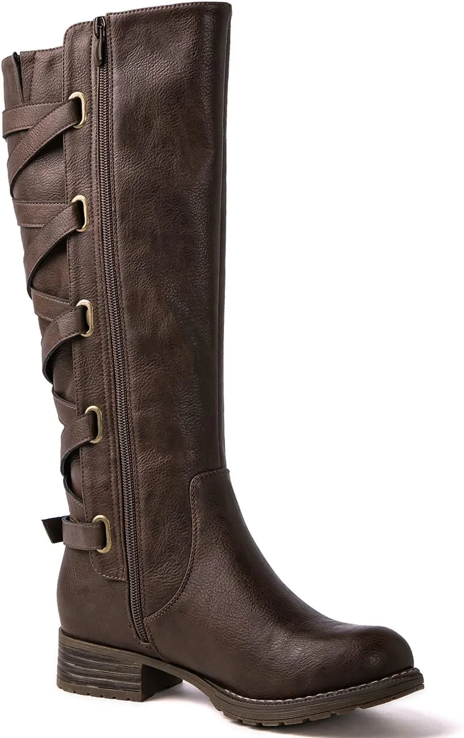 GLOBALWIN Women's Quilted Knee High Fashion Boots Strappy Boots For Women