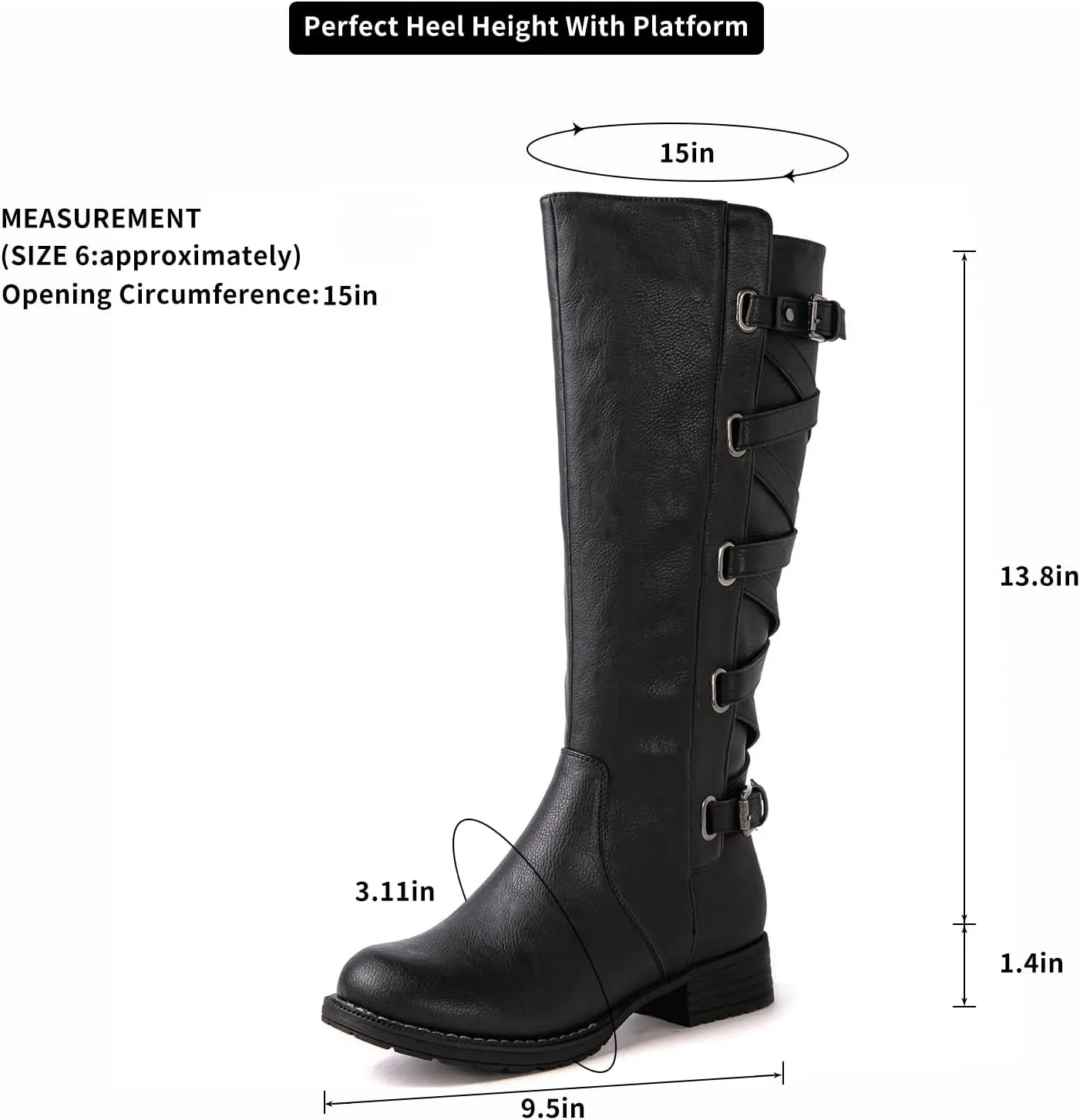 GLOBALWIN Women's Quilted Knee High Fashion Boots Strappy Boots For Women