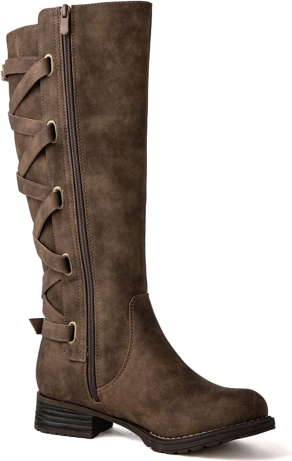 GLOBALWIN Women's Quilted Knee High Fashion Boots Strappy Boots For Women