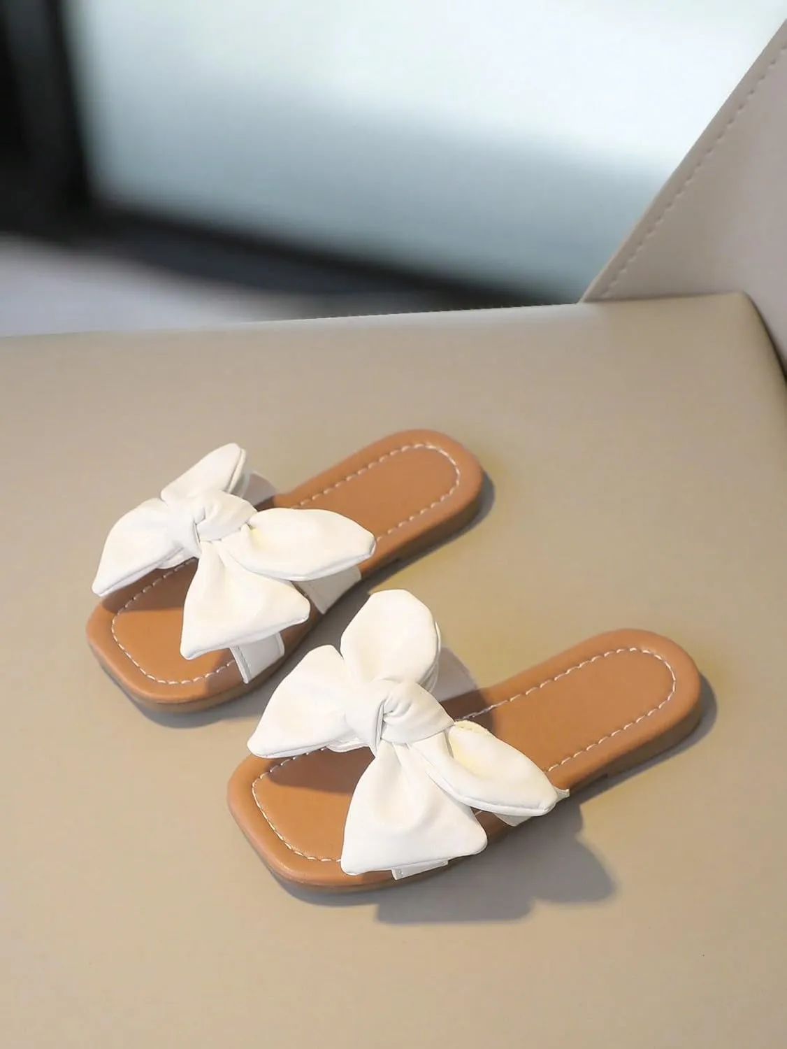 GORGLITTER Girl's Bow Sandals Open Toe Summer Dress Flat Sandals