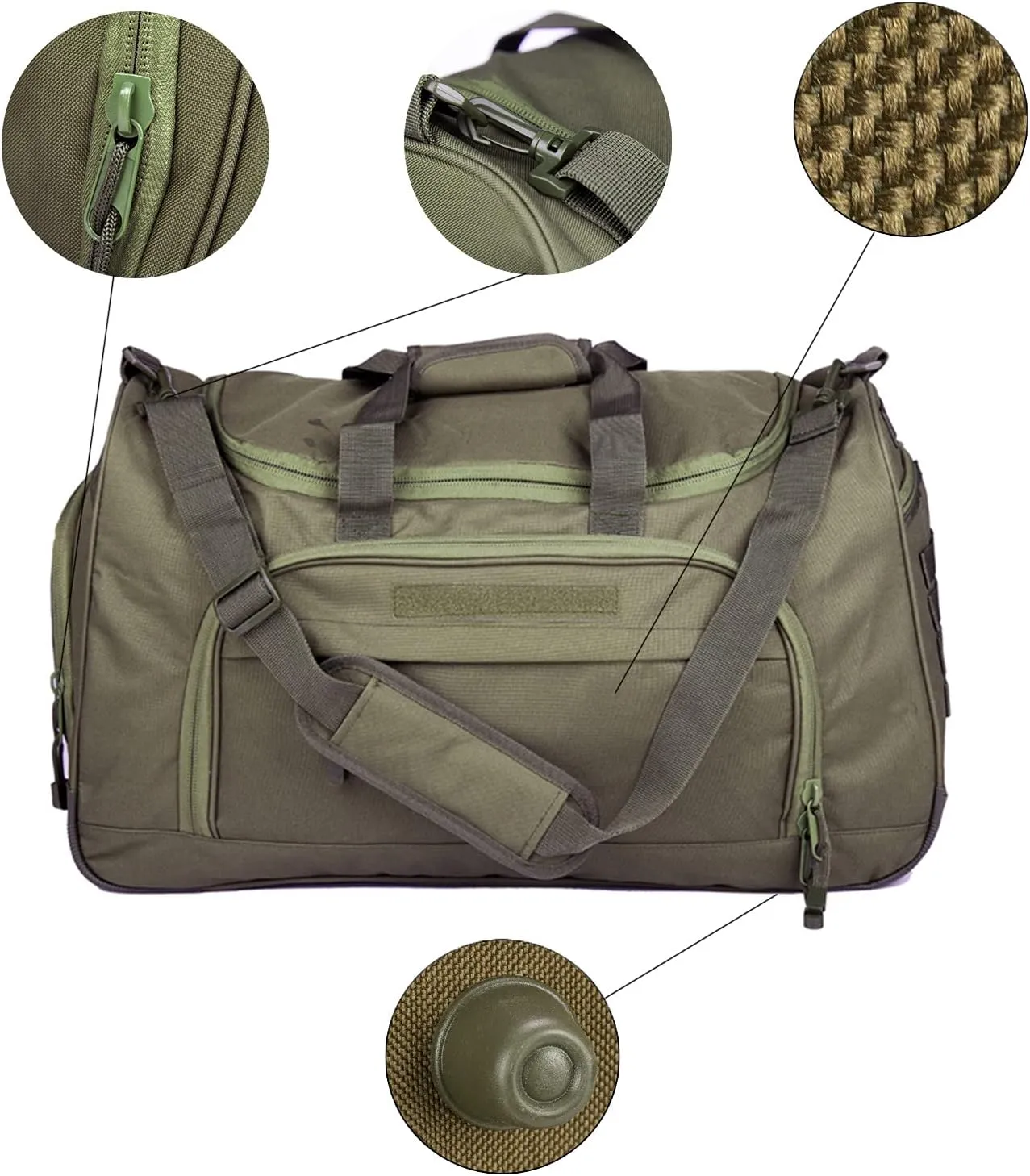 Greencity Gym Bag Travel Duffel Bag Sports Tote Tactical Army Weekender Work Out Bags for Women & Men Lightweight Waterproof Shoe Pocket,Green