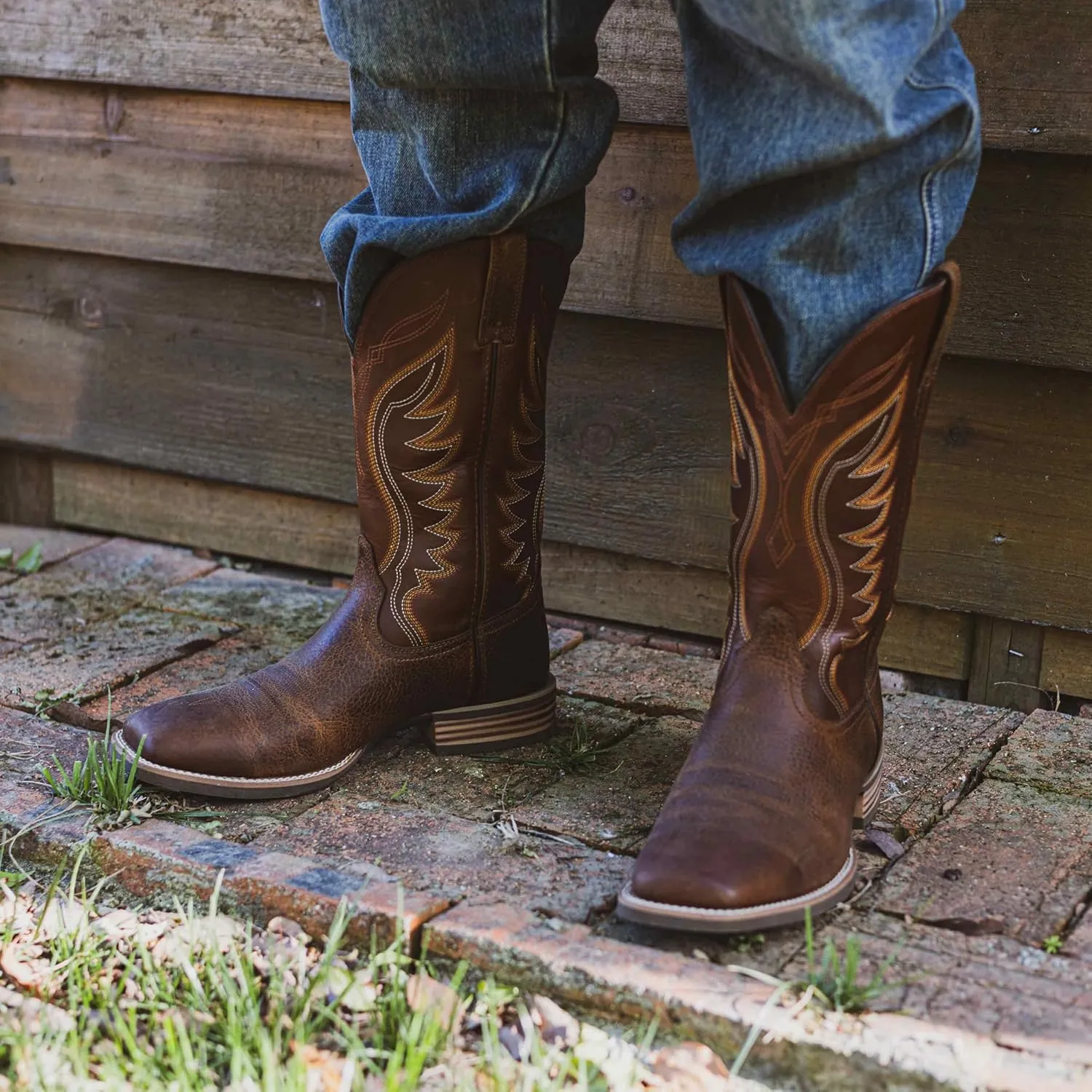Hand Painted Western Cowboy Boots, Full Grain Cowhide Upper & Shaft, 4-Layer Composite Sole(PLT103601)