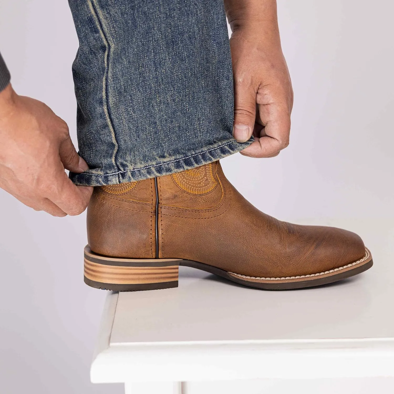 Hand Painted Western Cowboy Boots, Full Grain Cowhide Upper & Shaft, 4-Layer Composite Sole(PLT103614)