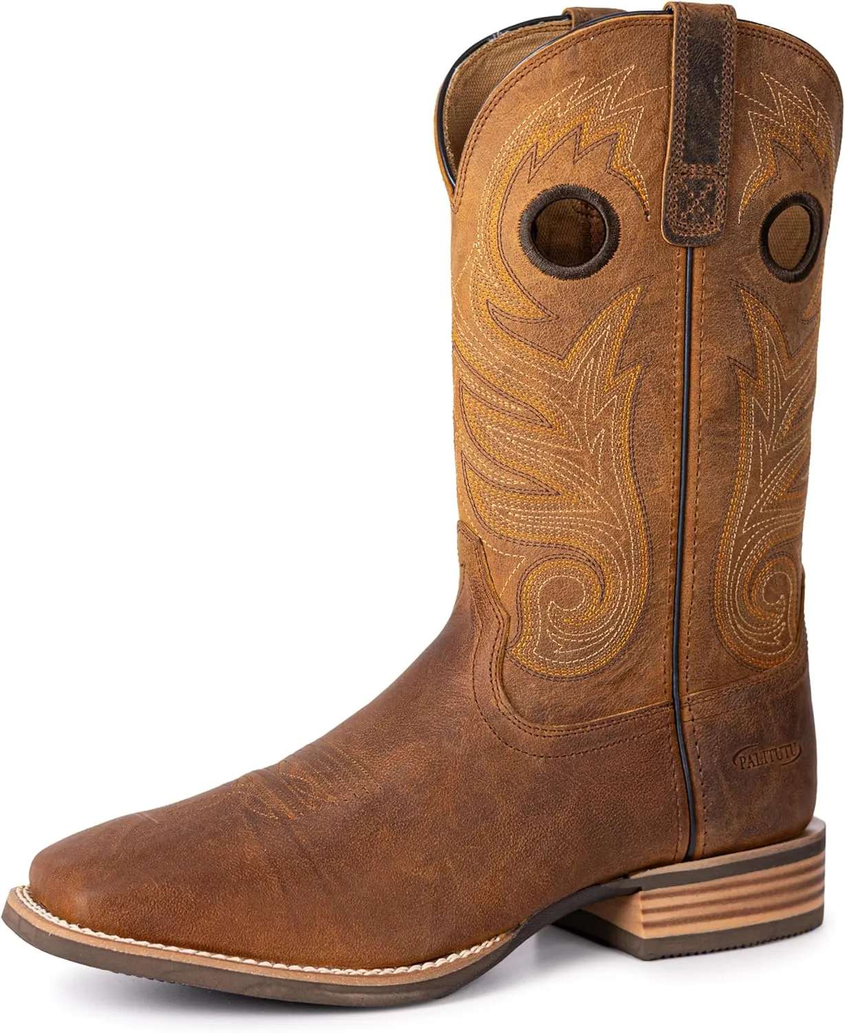 Hand Painted Western Cowboy Boots, Full Grain Cowhide Upper & Shaft, 4-Layer Composite Sole(PLT103614)
