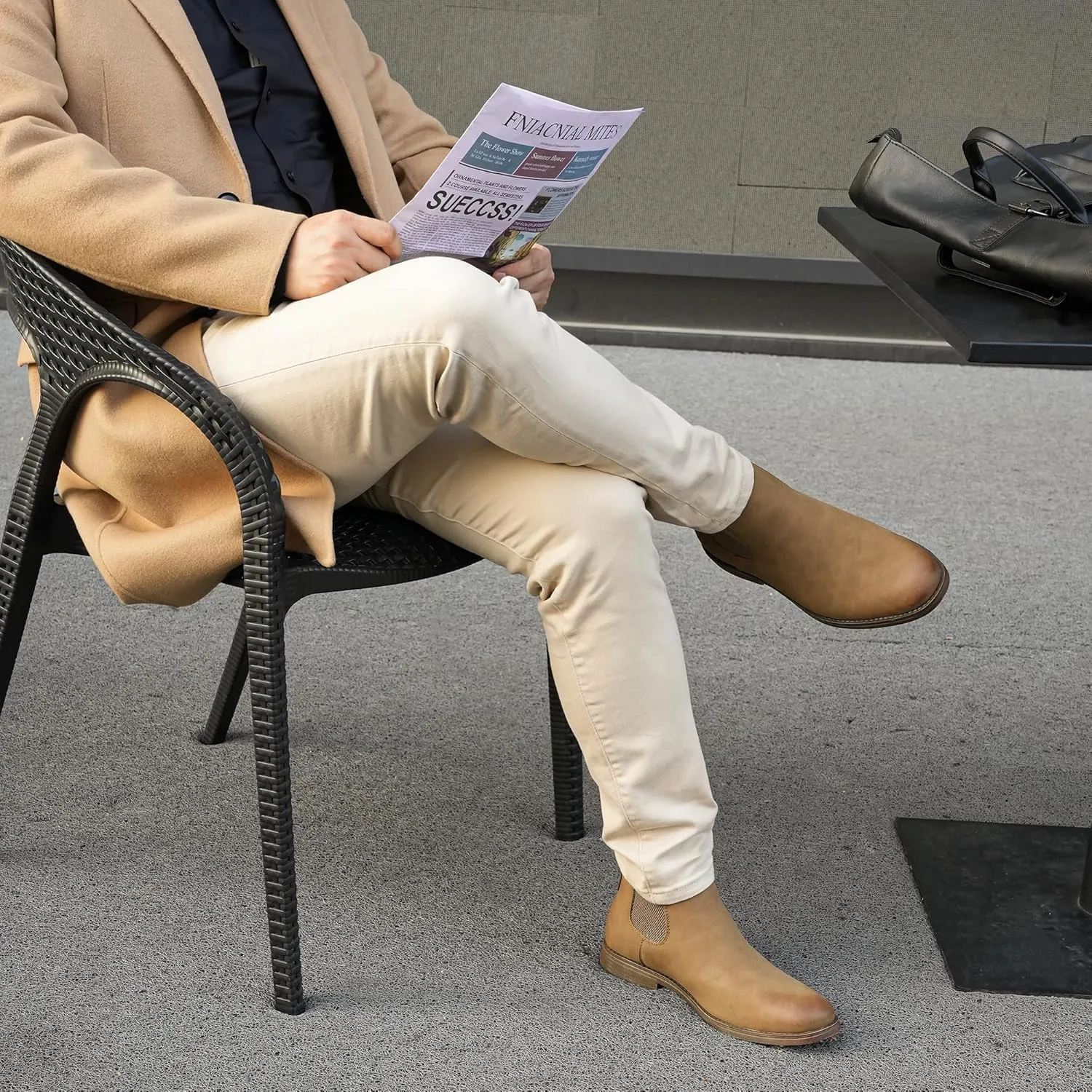 Hawkwell Men's Plus Size Chelsea Boots Classic Casual Dress Ankle Boots in Regular and Plus Sizes