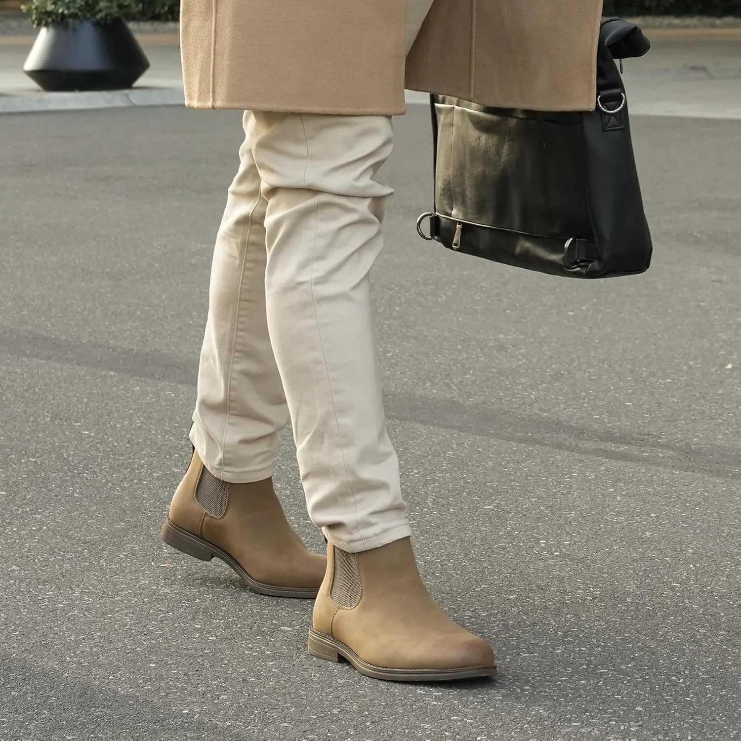 Hawkwell Men's Plus Size Chelsea Boots Classic Casual Dress Ankle Boots in Regular and Plus Sizes