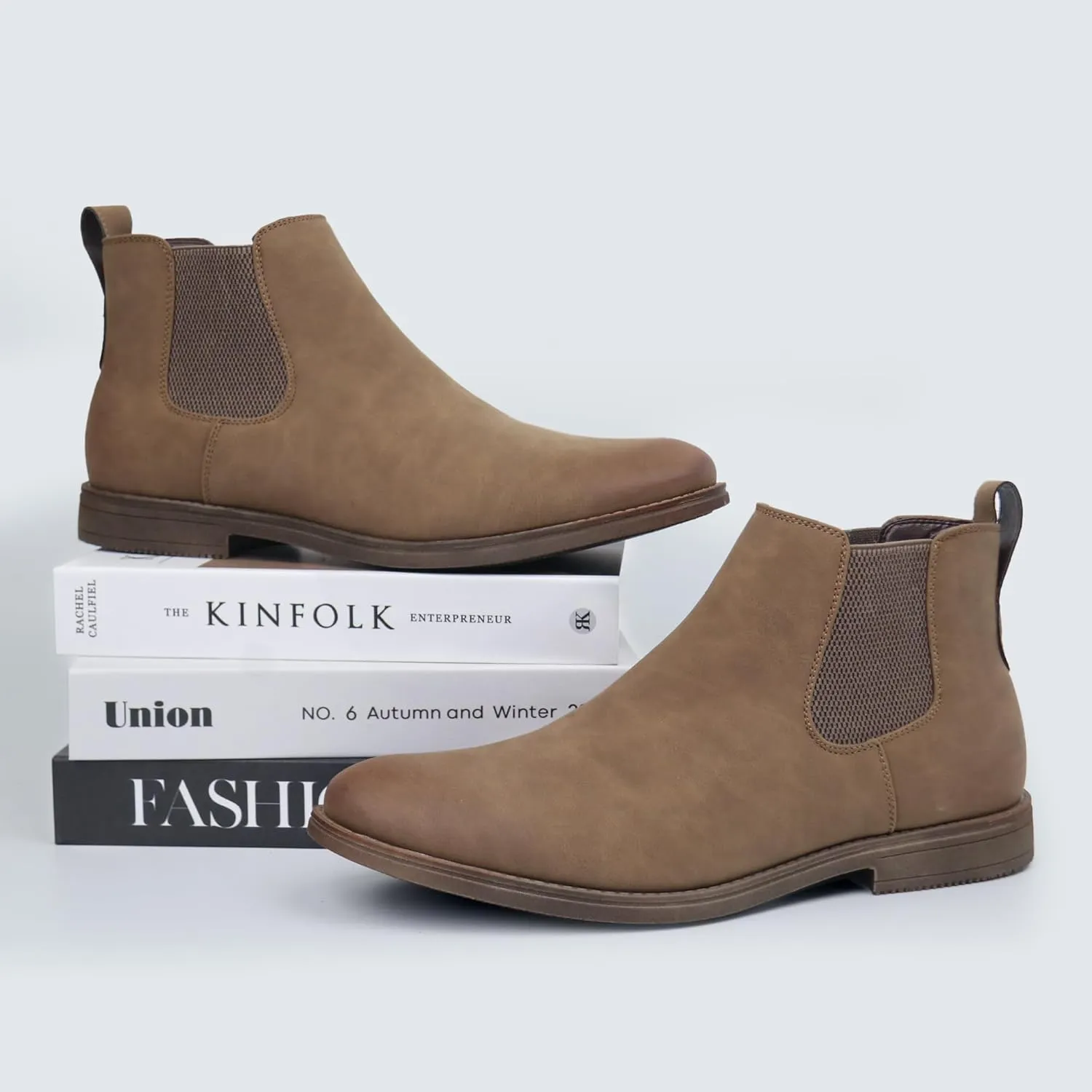 Hawkwell Men's Plus Size Chelsea Boots Classic Casual Dress Ankle Boots in Regular and Plus Sizes
