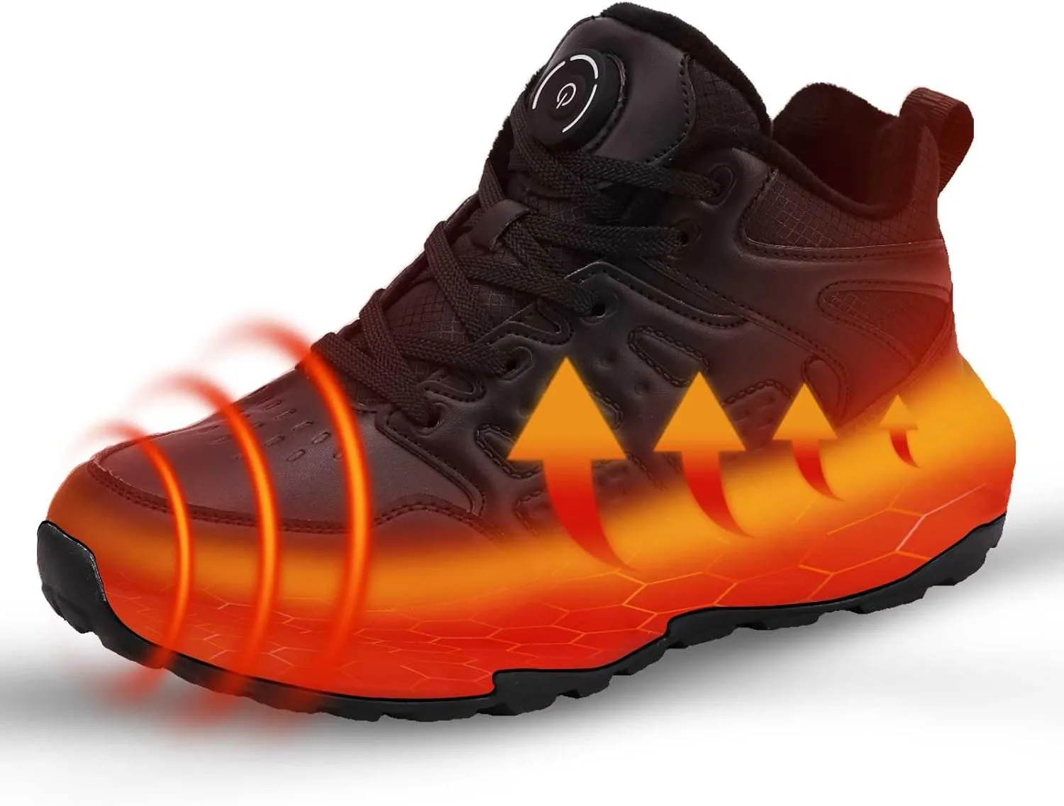 Heated Shoes, Heated Boots for Women with 3 Heating Settings 4000mAh Rechargeable Feet Warmers Winter Heated Insoles Sneakers for Men for Cold Weather Activities as Working Outdoor Unisex