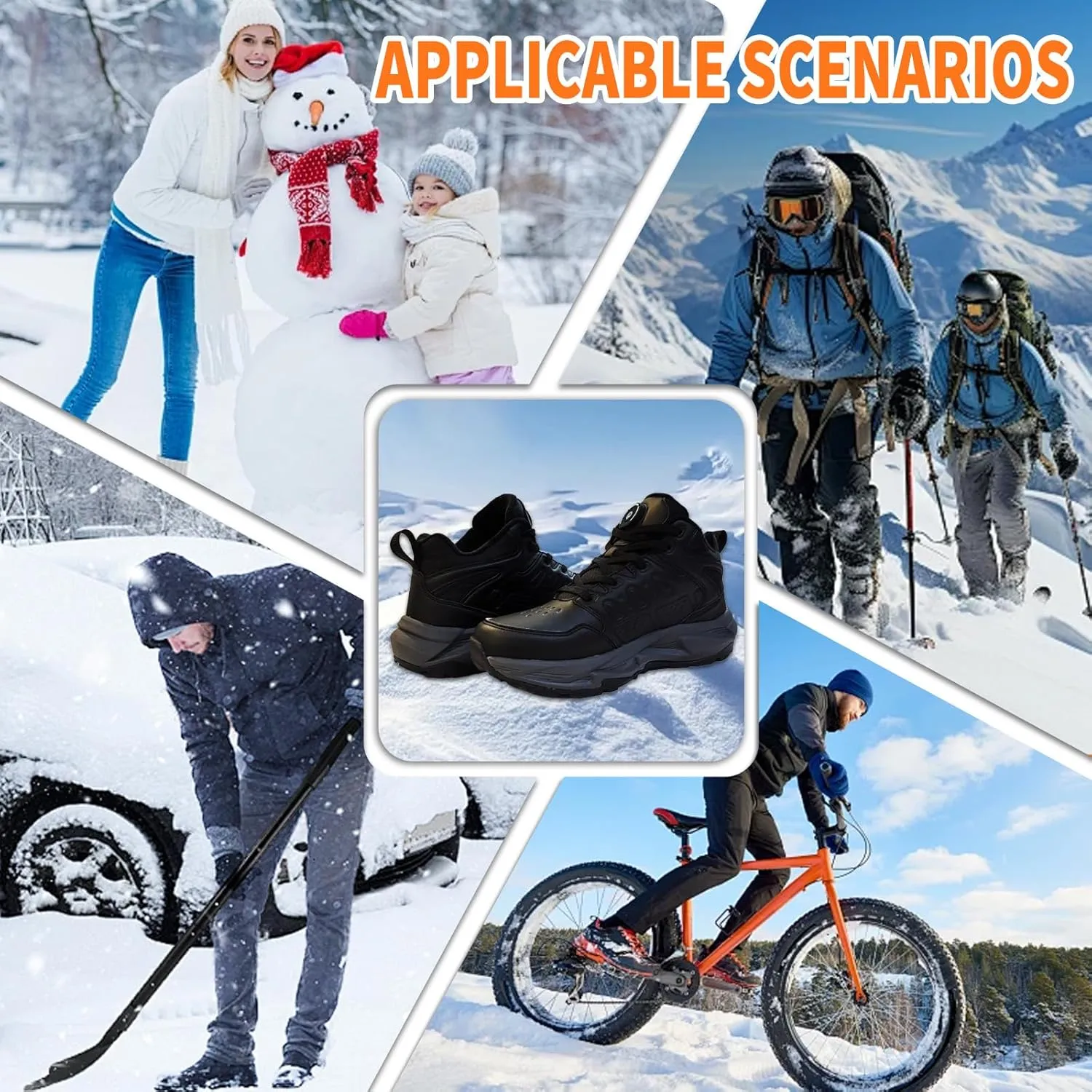 Heated Sneakers for Women and Men, Rechargeable Heating Shoes Foot Warmers with 3 Temperature Settings, Winter Outdoor Heated Sports Shoes
