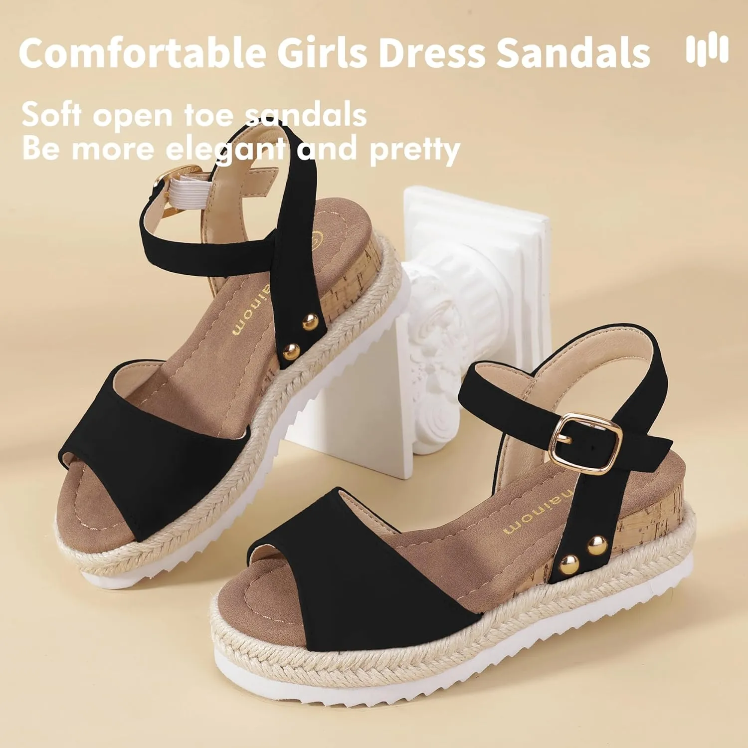 Hehainom Girls Wedge Sandals Platform Shoes Little Big Kid Summer Girls Heels Dress Shoes