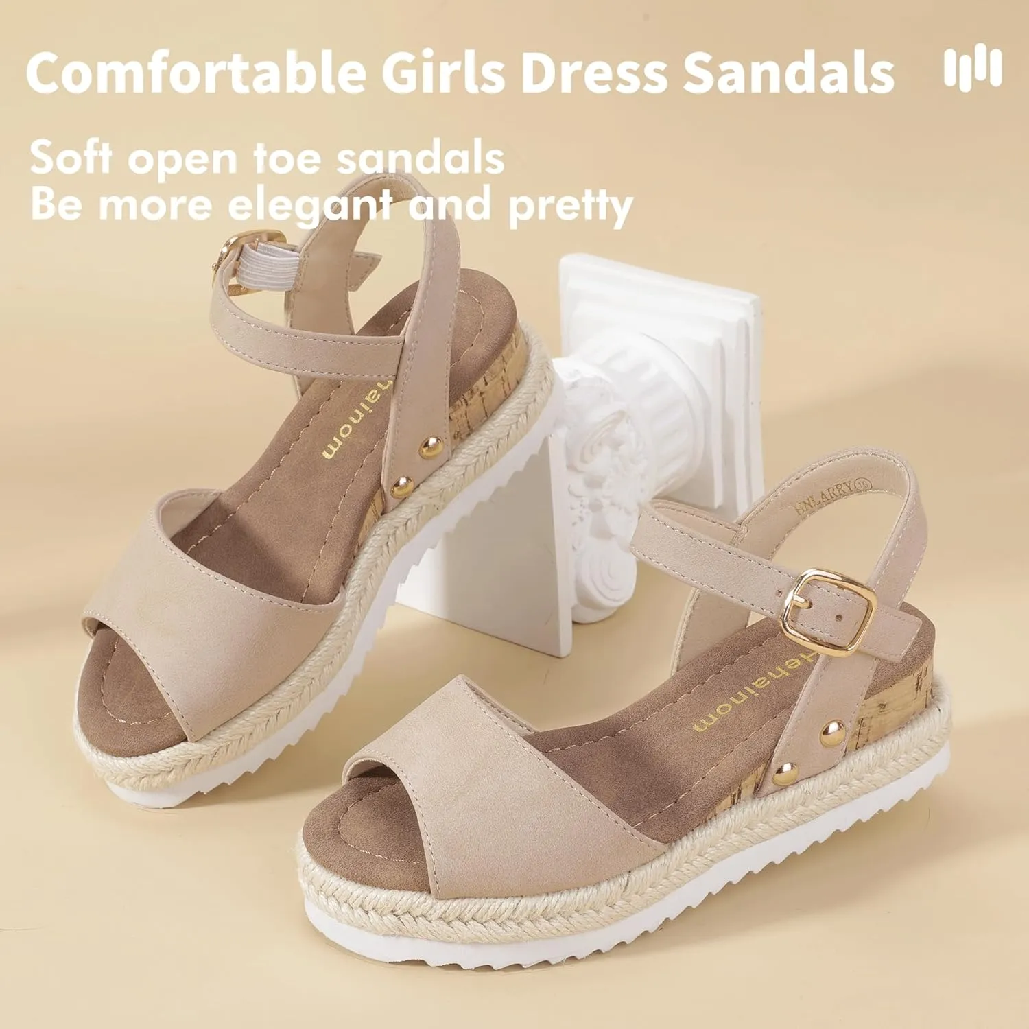Hehainom Girls Wedge Sandals Platform Shoes Little Big Kid Summer Girls Heels Dress Shoes