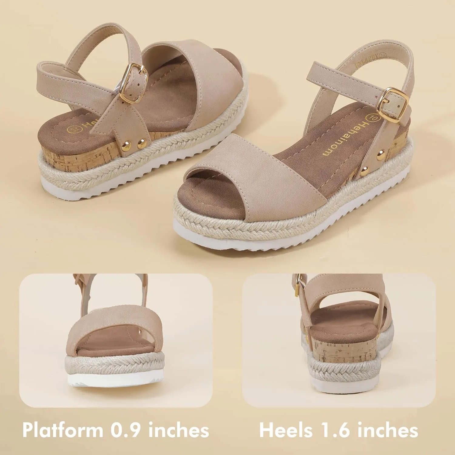 Hehainom Girls Wedge Sandals Platform Shoes Little Big Kid Summer Girls Heels Dress Shoes