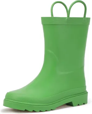 Hehainom Toddler Kids Rain Boots for Boys Girls Waterproof Easy-on Handles Rainboots