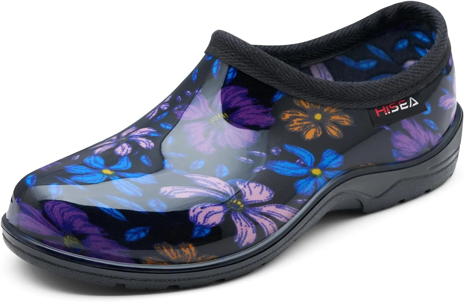 HISEA Waterproof Garden Shoe for Women Outdoor Slip-On Rain Boots Rubber Rain Shoes Short Ankle Booties and Garden Clogs with Comfort Insole