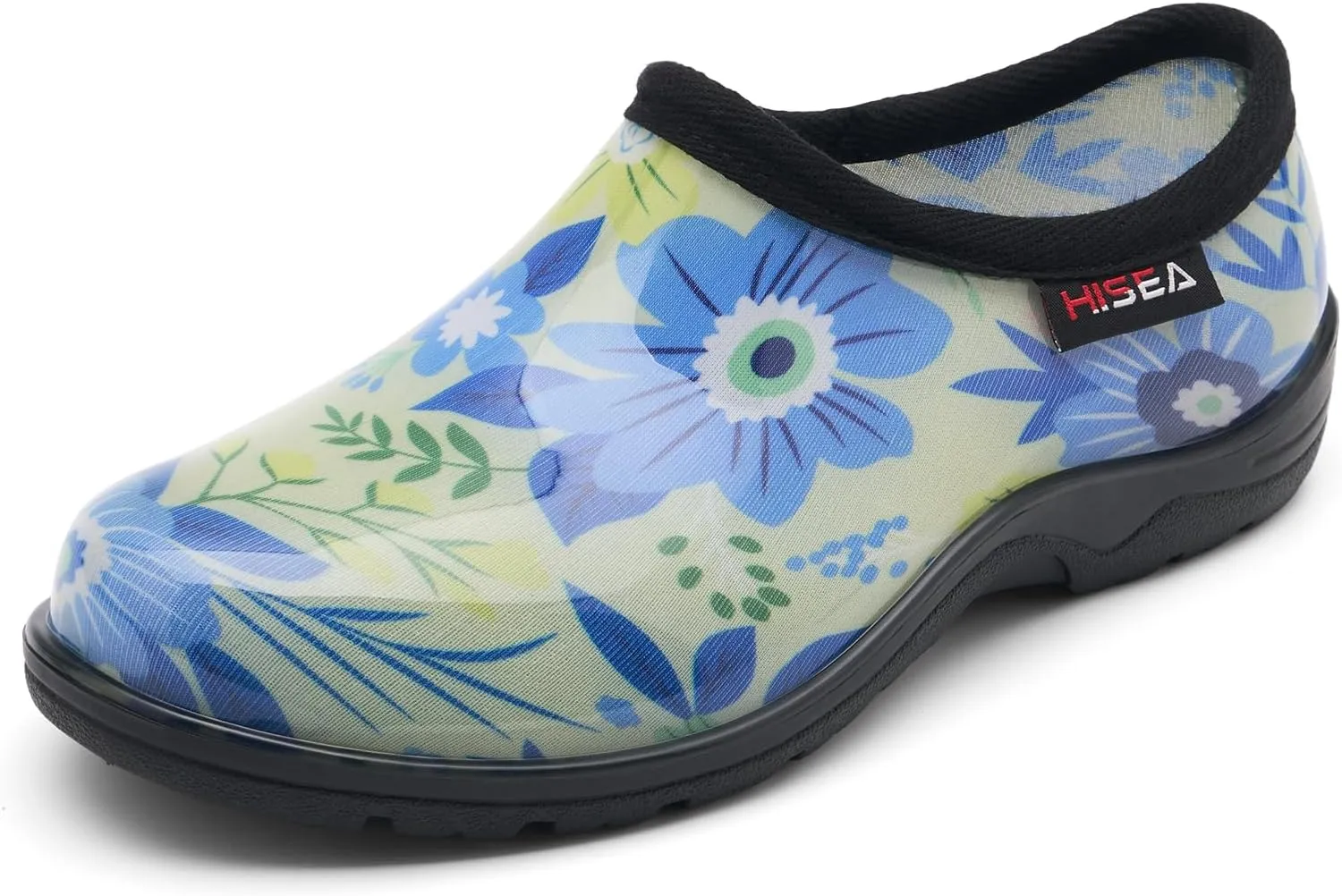HISEA Waterproof Garden Shoe for Women Outdoor Slip-On Rain Boots Rubber Rain Shoes Short Ankle Booties and Garden Clogs with Comfort Insole