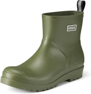 HISEA Women's Ankle Rubber Rain Boots Waterproof Short Chelsea Boots for Garden with Comfortable Insoles CHOOSE ONE SIZE UP