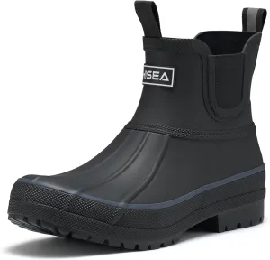 HISEA Women's Duck Chelsea Rain Boots Waterproof Short Garden Boot Outdoor Mud Boots