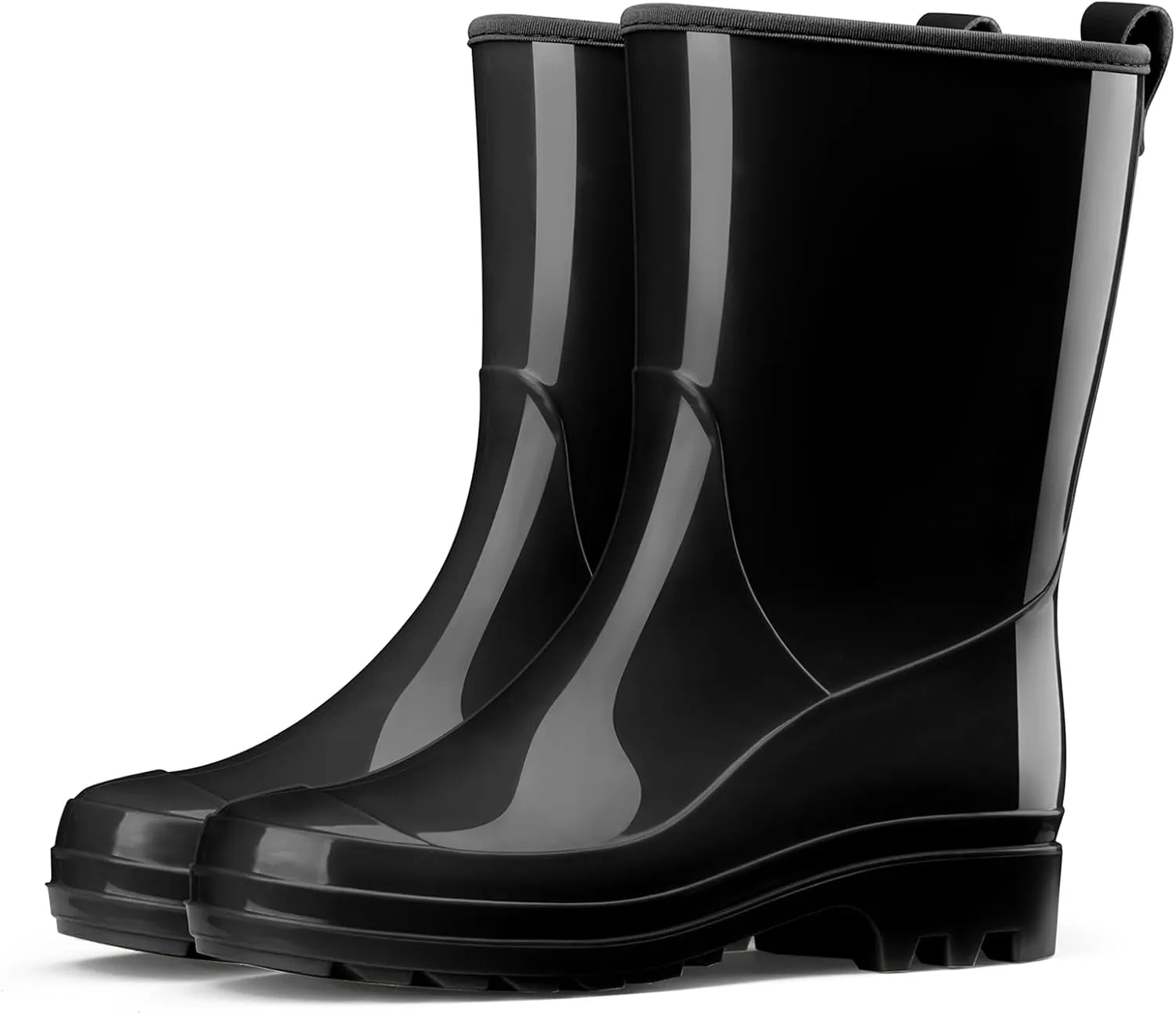 HISEA Women's Mid Calf Rain Boots Waterproof Garden Shoes Anti-Slipping Rainboots for Ladies with Comfort Insole Lightweight Rubber Short Rain Shoes Outdoor Work Boots