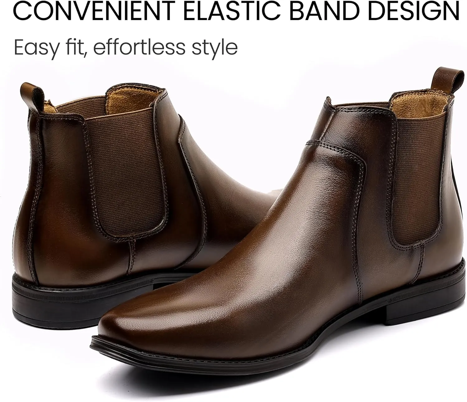 Holy dove Chelsea Boots Men – Genuine Leather,Chelsea Boots for Men with Side Zipper, Casual Slip-On Ankle Boots, Chukka & Oxford Style Dress Boots