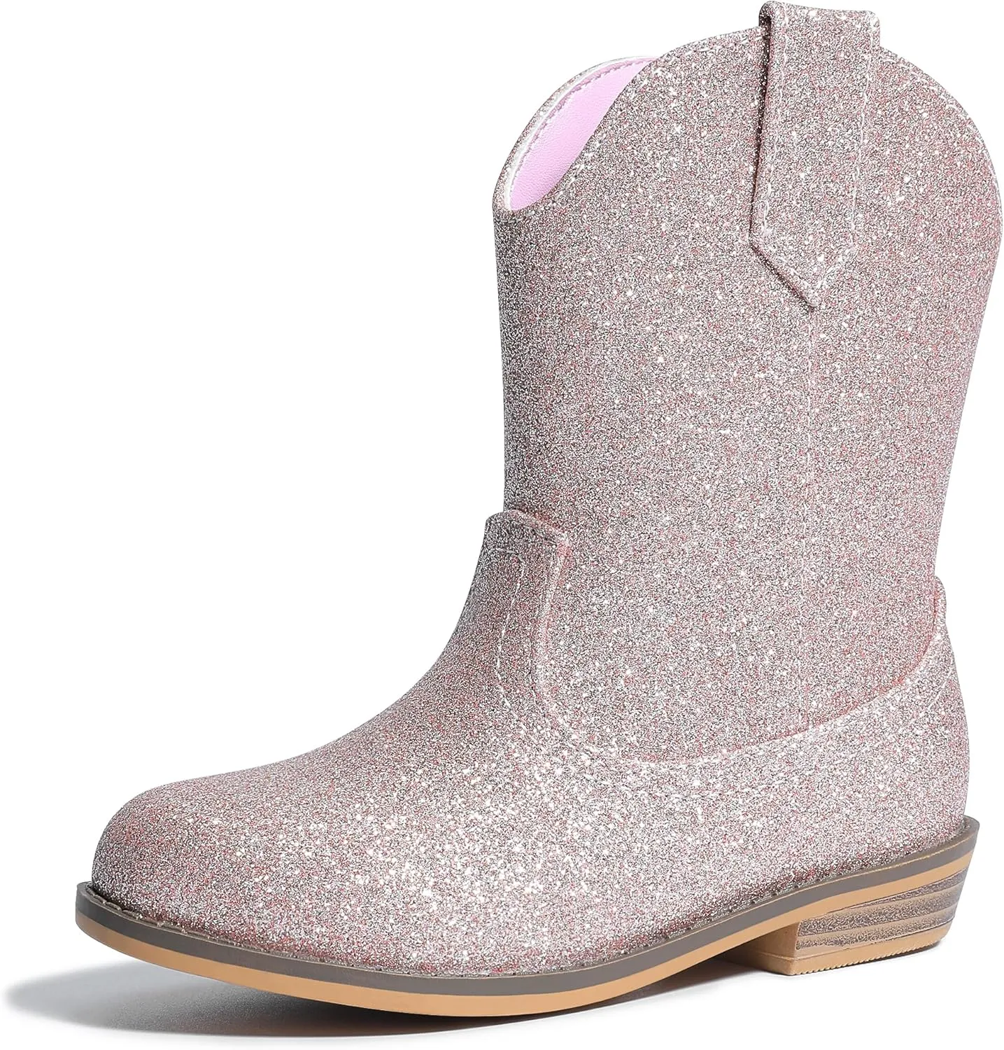 HOMEHOT Boys Girls Western Cowgirl Cowboy Boots Mid Calf Riding Shoes (toddler,little kids)