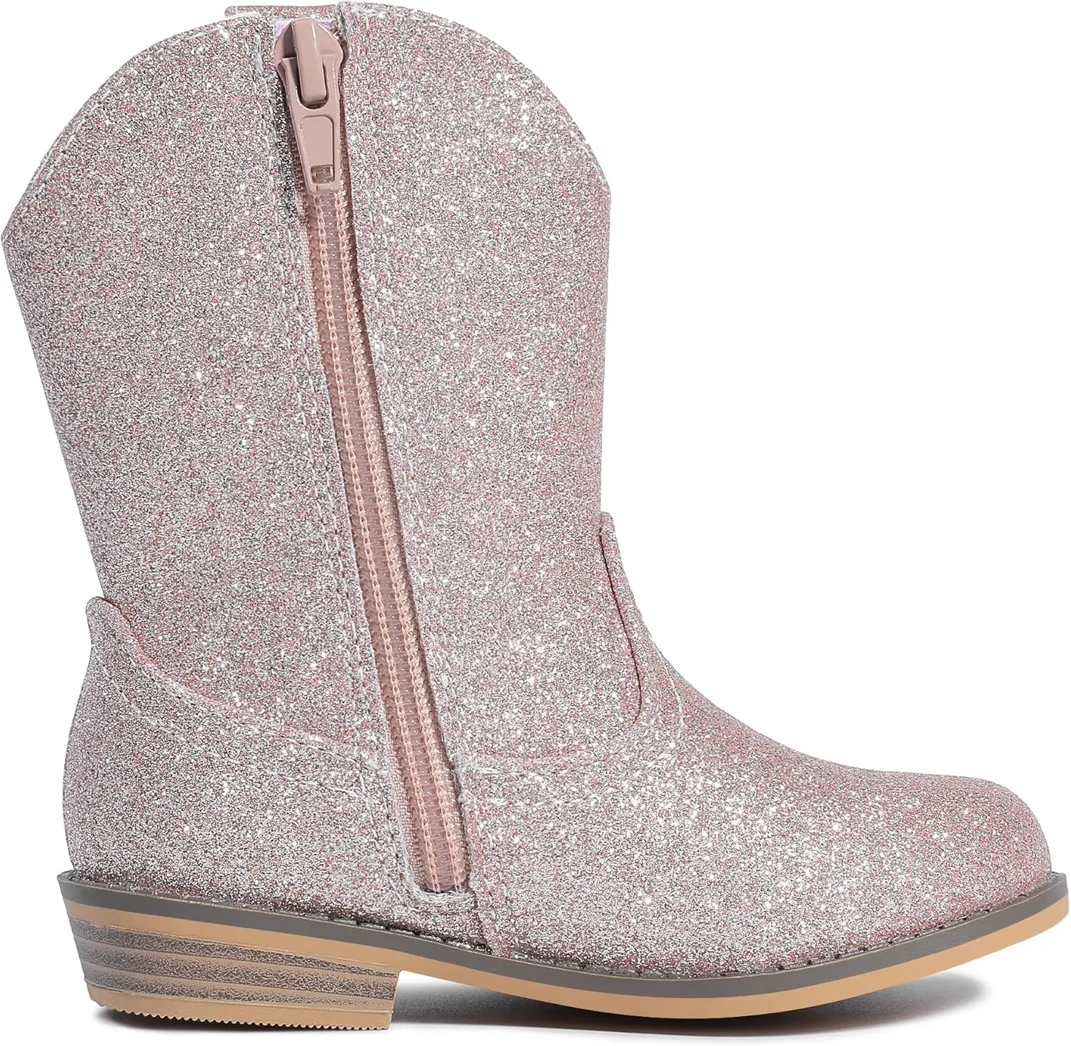 HOMEHOT Boys Girls Western Cowgirl Cowboy Boots Mid Calf Riding Shoes (toddler,little kids)