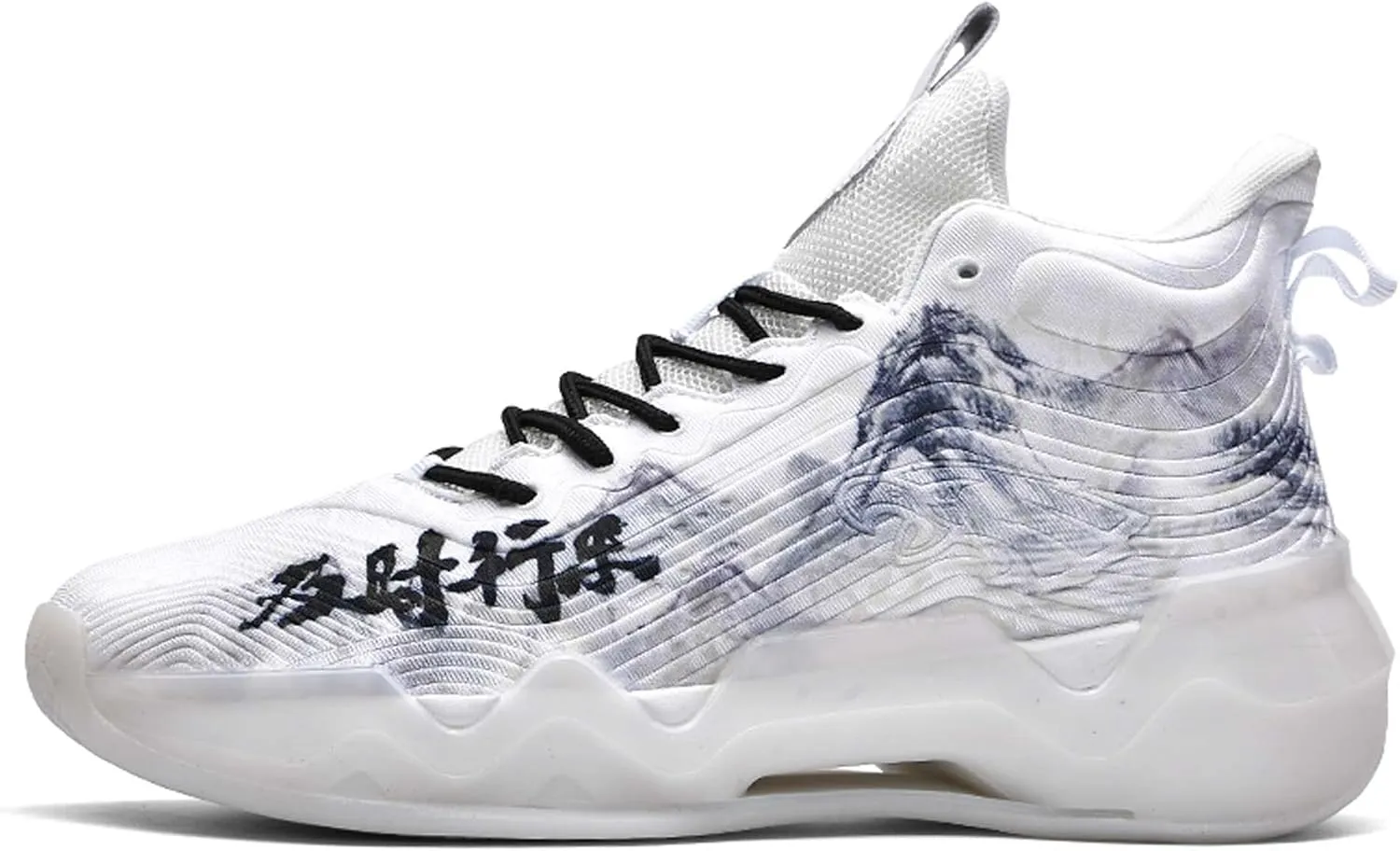Hopelong High Upper Mens Basketball Shoes Breathable Non Slip Outdoor Sneakers Cushioning Workout Shoes High Collar Basketball Shoes for Boys Coolest Basketball Shoe with Buttons (Size 5-11)