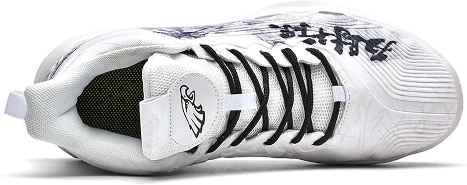Hopelong High Upper Mens Basketball Shoes Breathable Non Slip Outdoor Sneakers Cushioning Workout Shoes High Collar Basketball Shoes for Boys Coolest Basketball Shoe with Buttons (Size 5-11)