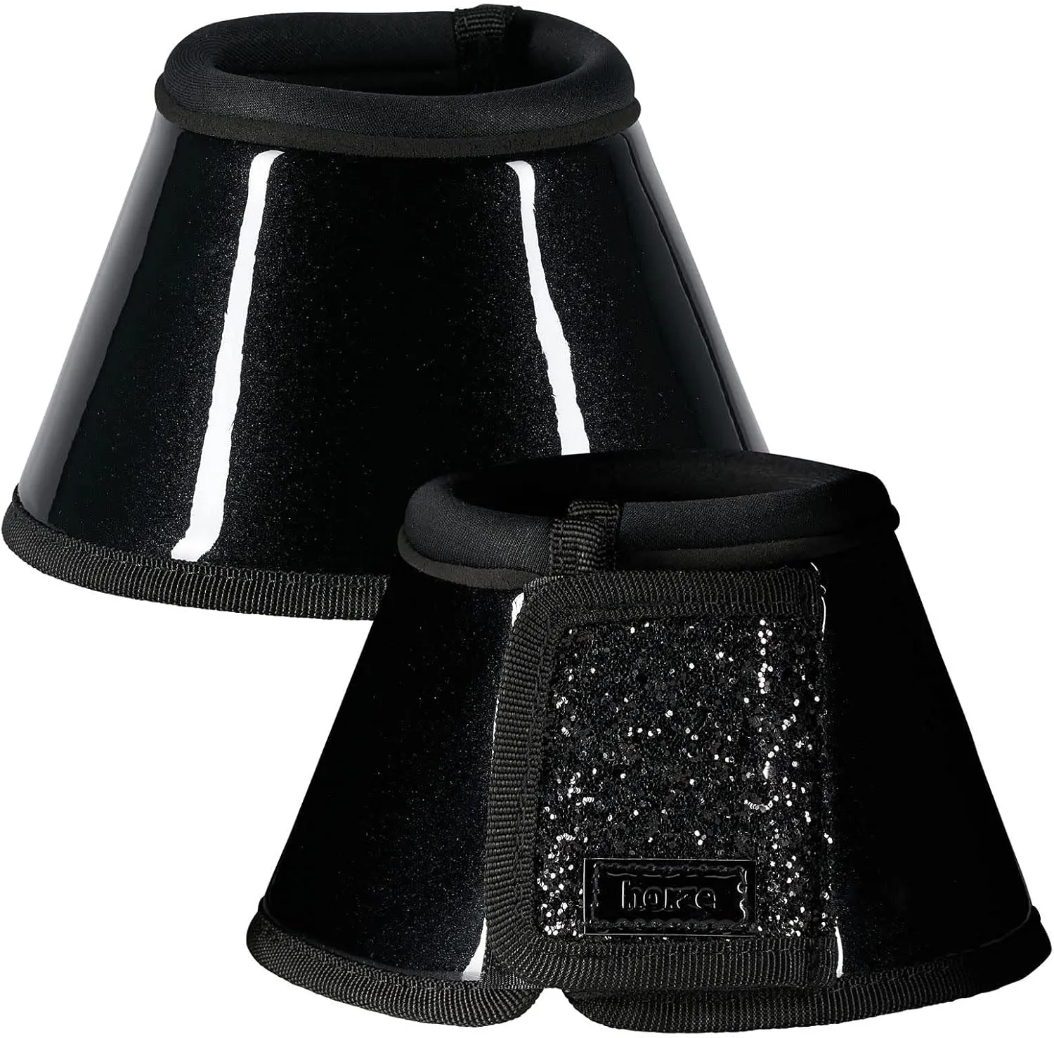 HORZE Bell Boots with Glitter - Black - L