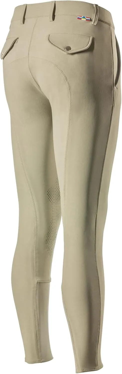 HORZE Grand Prix Men's Silicone Knee Patch Breeches | Classic Style Horse Riding Pants
