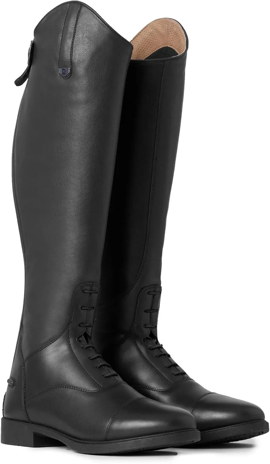 HORZE Rover Kids' Tall Field Boots, Starter Horse Riding Boots with Stretchy Easy-Fit Synthetic Leather and Rear Zipper | Size Chart in Images
