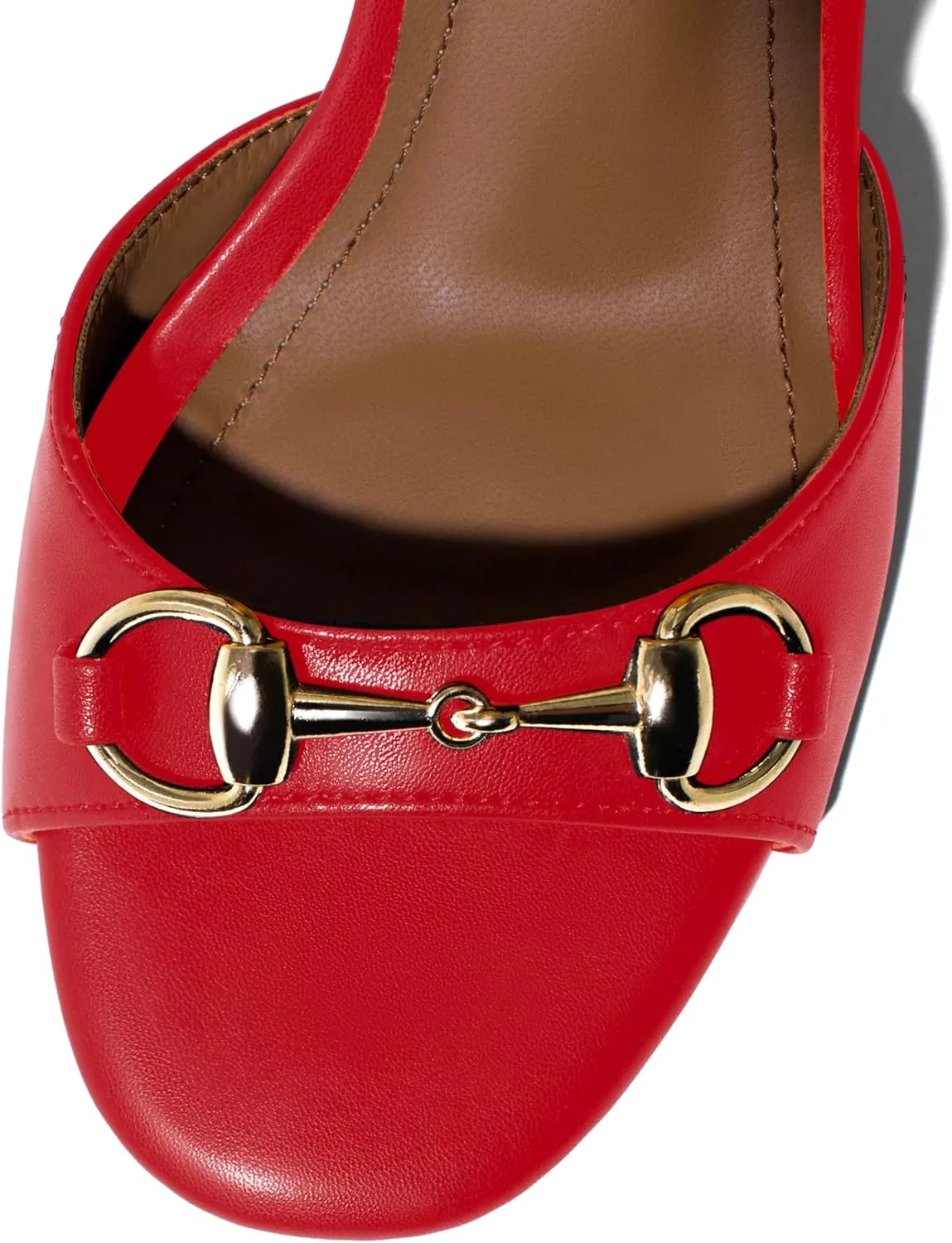 iadore Women Fashion High Block Heel Shoes Strappy with Buckle Fashion Studded Round Open Toe Summer Dress Sandals Size 5-12 US