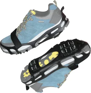 Ice Snow Cleats for Shoes Boots Walk Traction Cleats Crampons Anti Slip 24 Studs Ice Cleat Slip-on Stretch Footwear Grippers for Women Men Kids Walking on Snow Ice